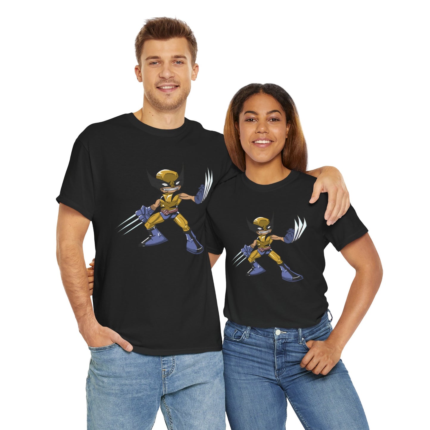 WOLVIE Unisex Heavy Cotton Tee - Retro Graphic Tee, Gift for Comic Fans, Casual Wear, Unique Streetwear, Birthday Present