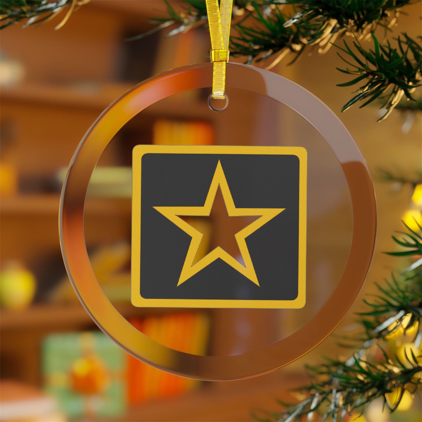 Army Glass Ornament