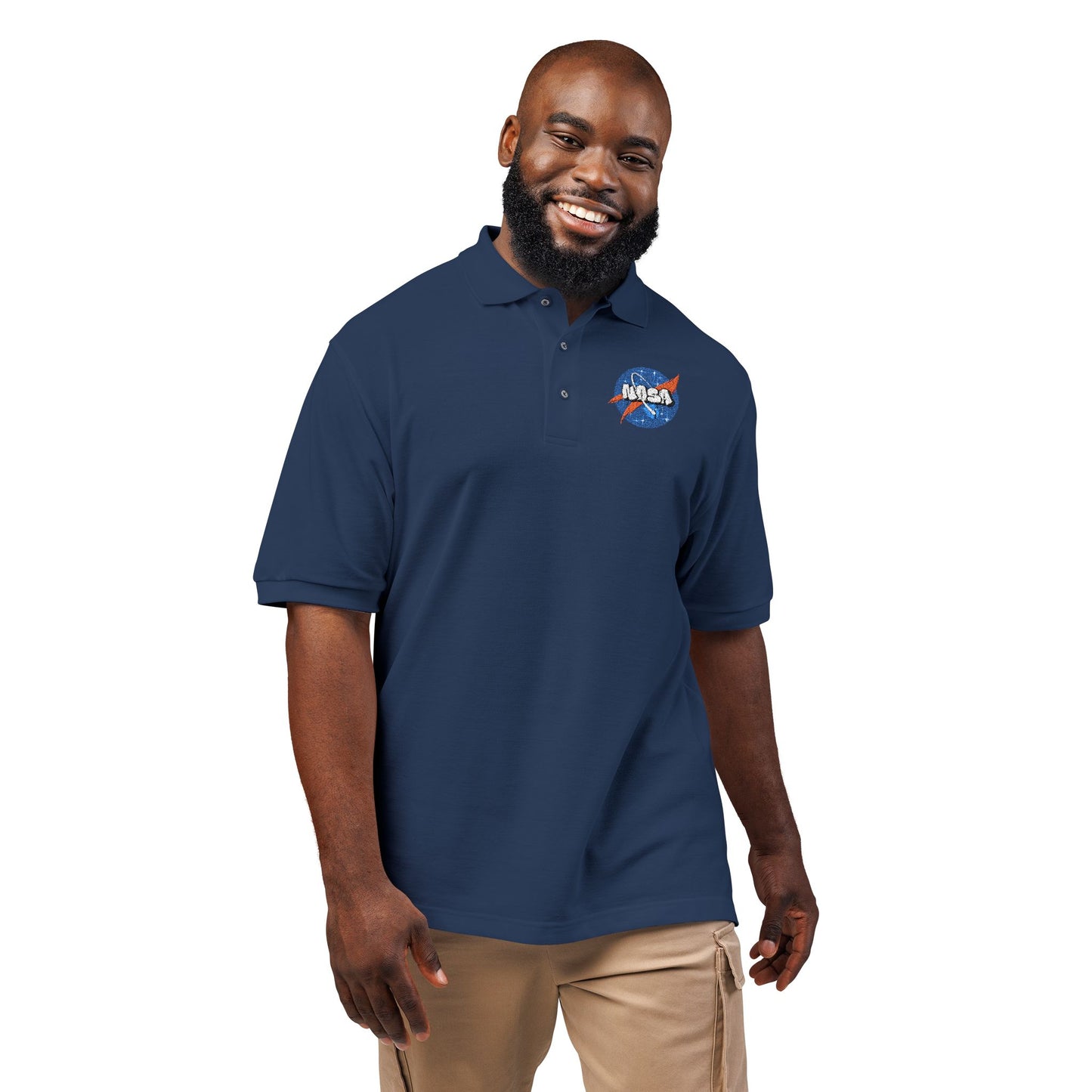 Embroidered NASA Logo Polo Shirt — Classic Space Graphic Polo