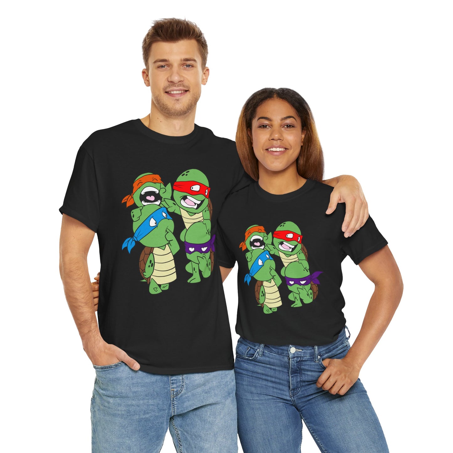 Turtle Power Unisex Heavy Cotton Tee - Retro Graphic Tee, Gift for Comic Fans, Casual Wear, Unique Streetwear, Birthday Present