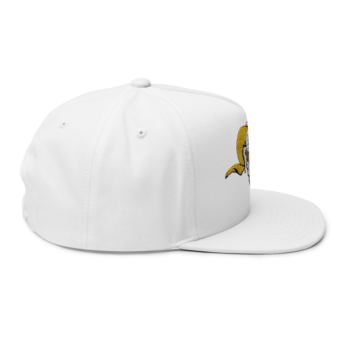 Embroidered Flat Bill Cap with Bold Ram Design, Adjustable Cap, Gift for Sports Fans, Streetwear Style, Perfect for Every Season
