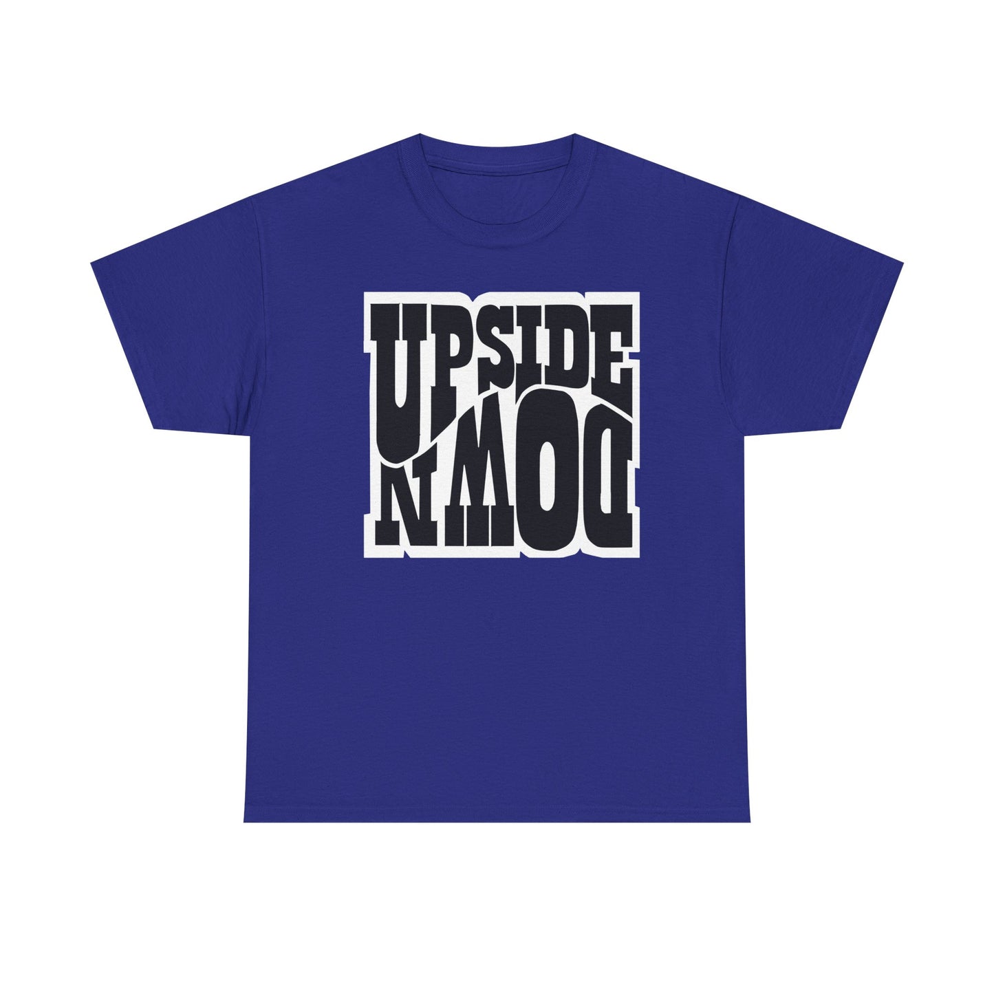 Upside Down Unisex Heavy Cotton Tee - Retro Graphic Tee, Gift for Comic Fans, Casual Wear, Unique Streetwear, Birthday Present