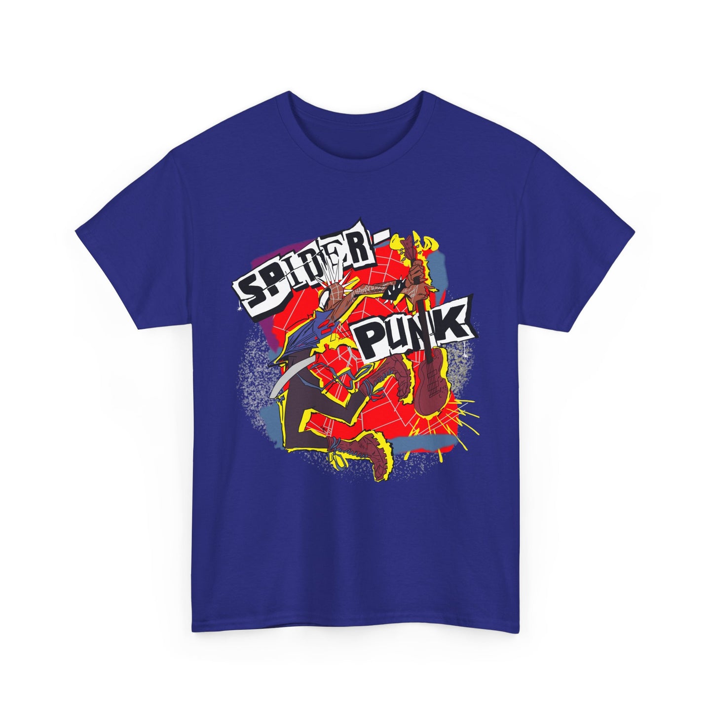 Spider Punk Unisex Heavy Cotton Tee - Retro Graphic Tee, Gift for Comic Fans, Casual Wear, Unique Streetwear, Birthday Present