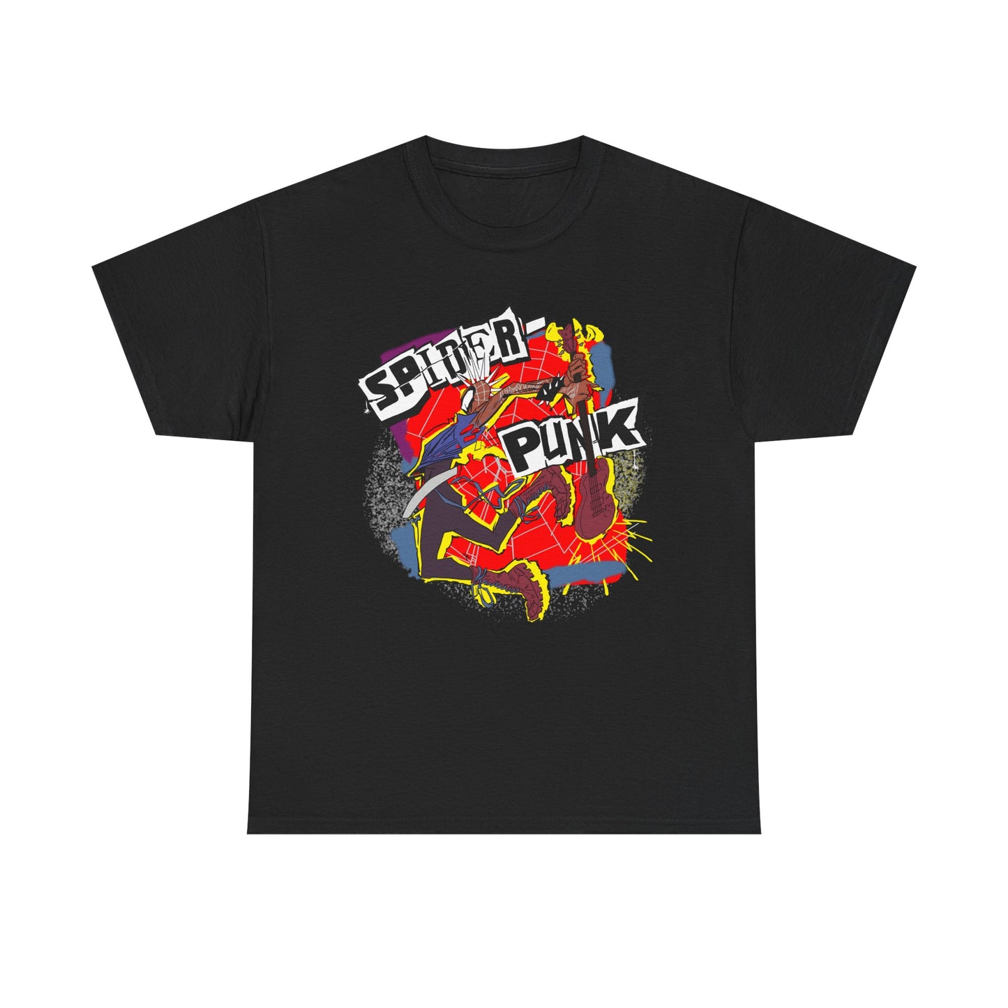 Spider Punk Unisex Heavy Cotton Tee - Retro Graphic Tee, Gift for Comic Fans, Casual Wear, Unique Streetwear, Birthday Present