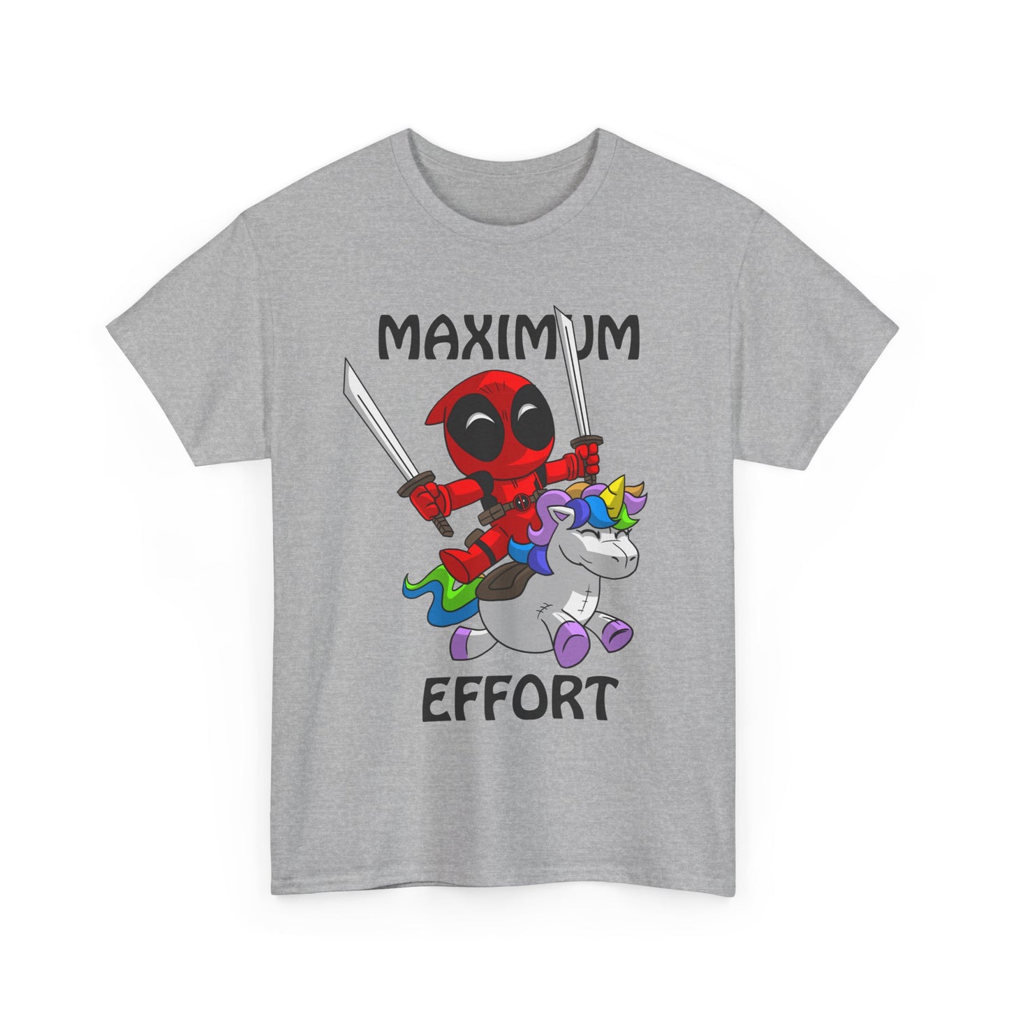 Max Effort Unisex Heavy Cotton Tee - Retro Graphic Tee, Gift for Comic Fans, Casual Wear, Unique Streetwear, Birthday Present