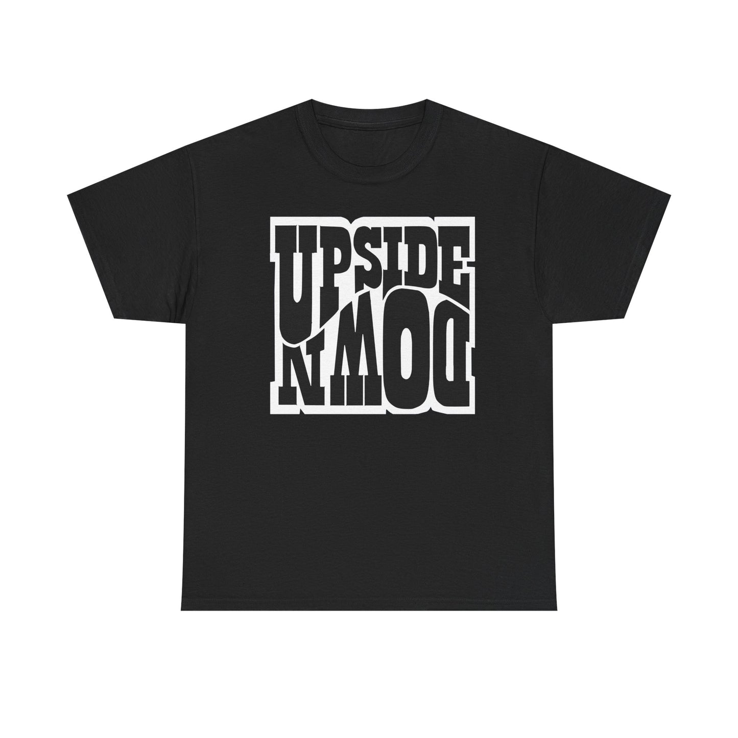 Upside Down Unisex Heavy Cotton Tee - Retro Graphic Tee, Gift for Comic Fans, Casual Wear, Unique Streetwear, Birthday Present