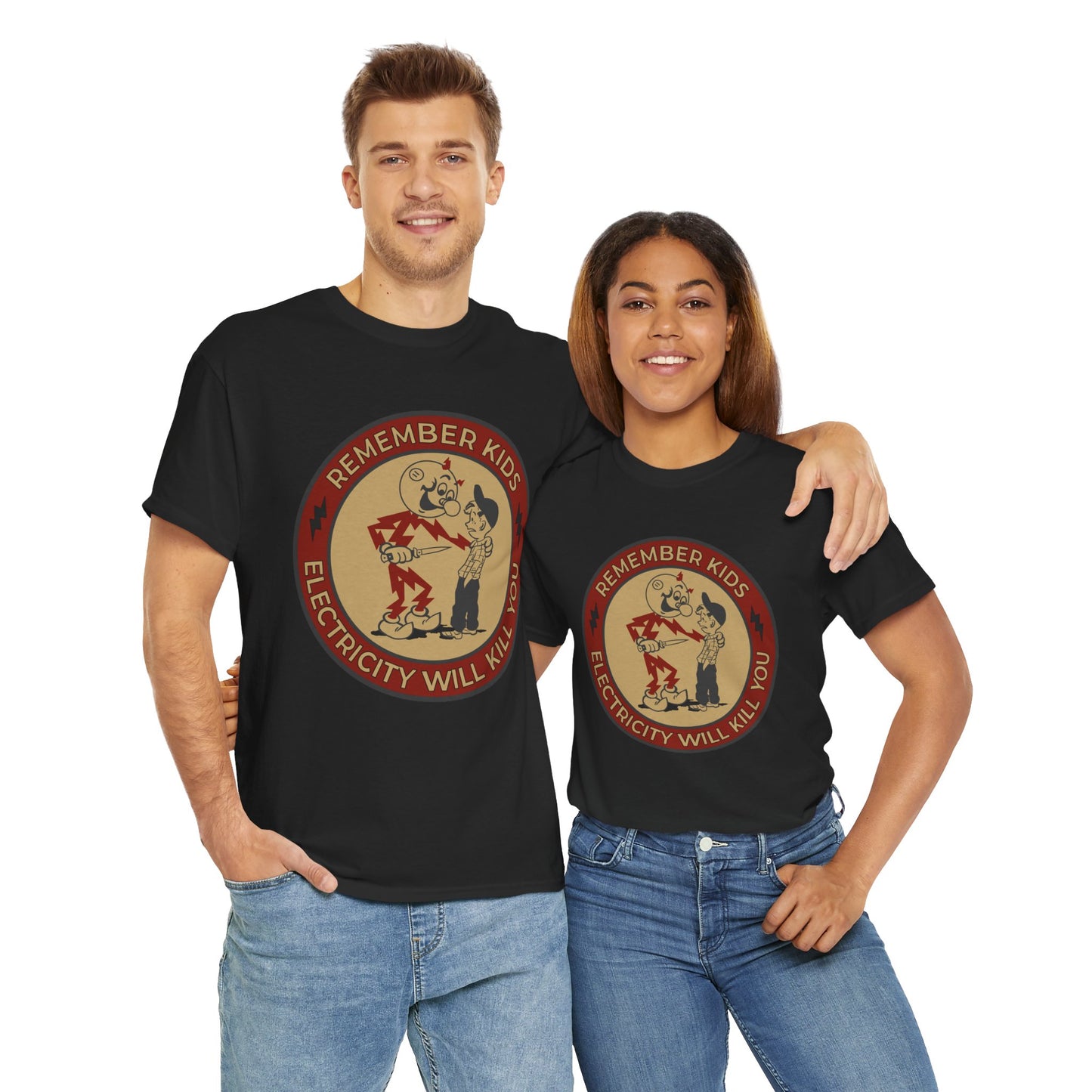 Elctro Shock Unisex Heavy Cotton Tee - Retro Graphic Tee, Gift for Comic Fans, Casual Wear, Unique Streetwear, Birthday Present
