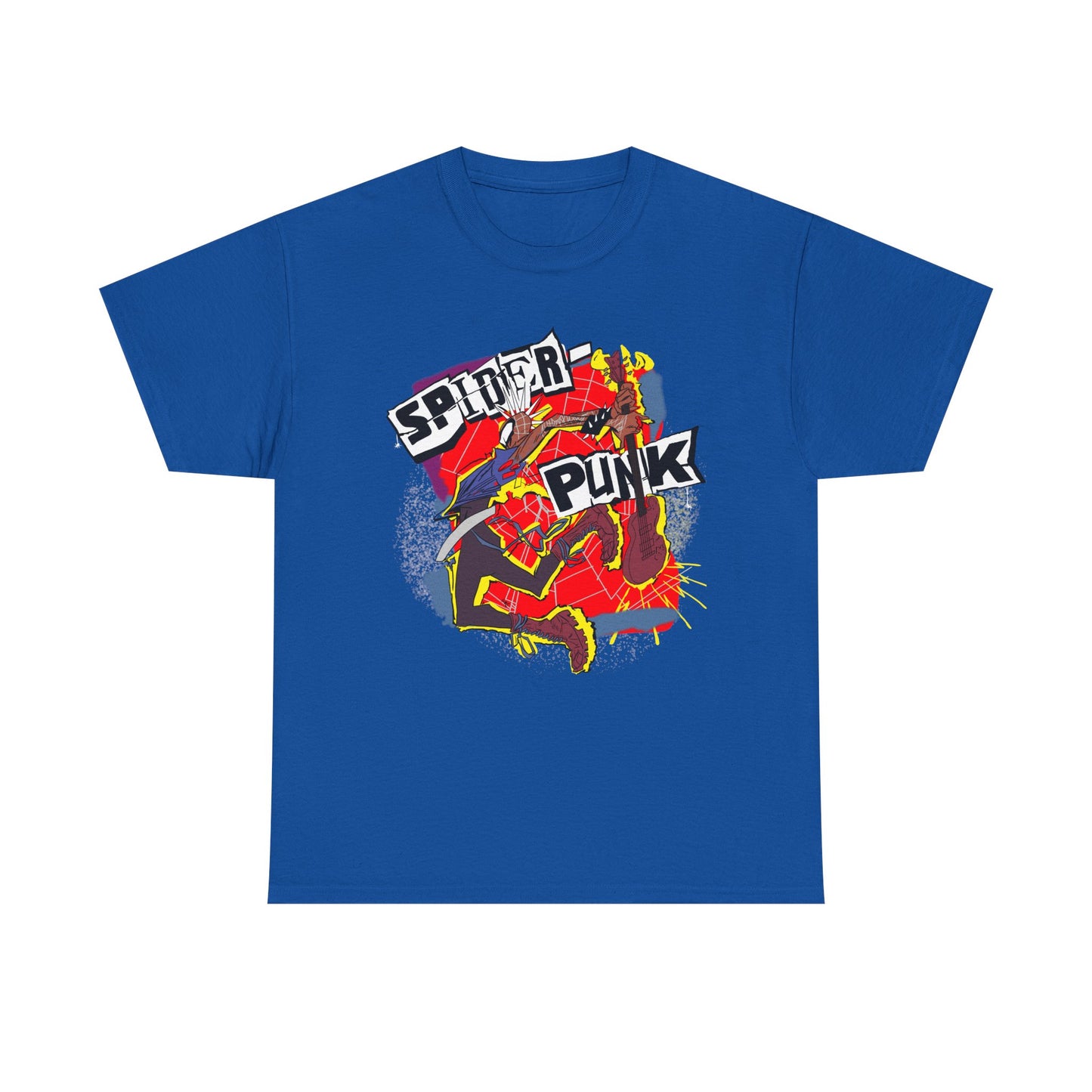 Spider Punk Unisex Heavy Cotton Tee - Retro Graphic Tee, Gift for Comic Fans, Casual Wear, Unique Streetwear, Birthday Present