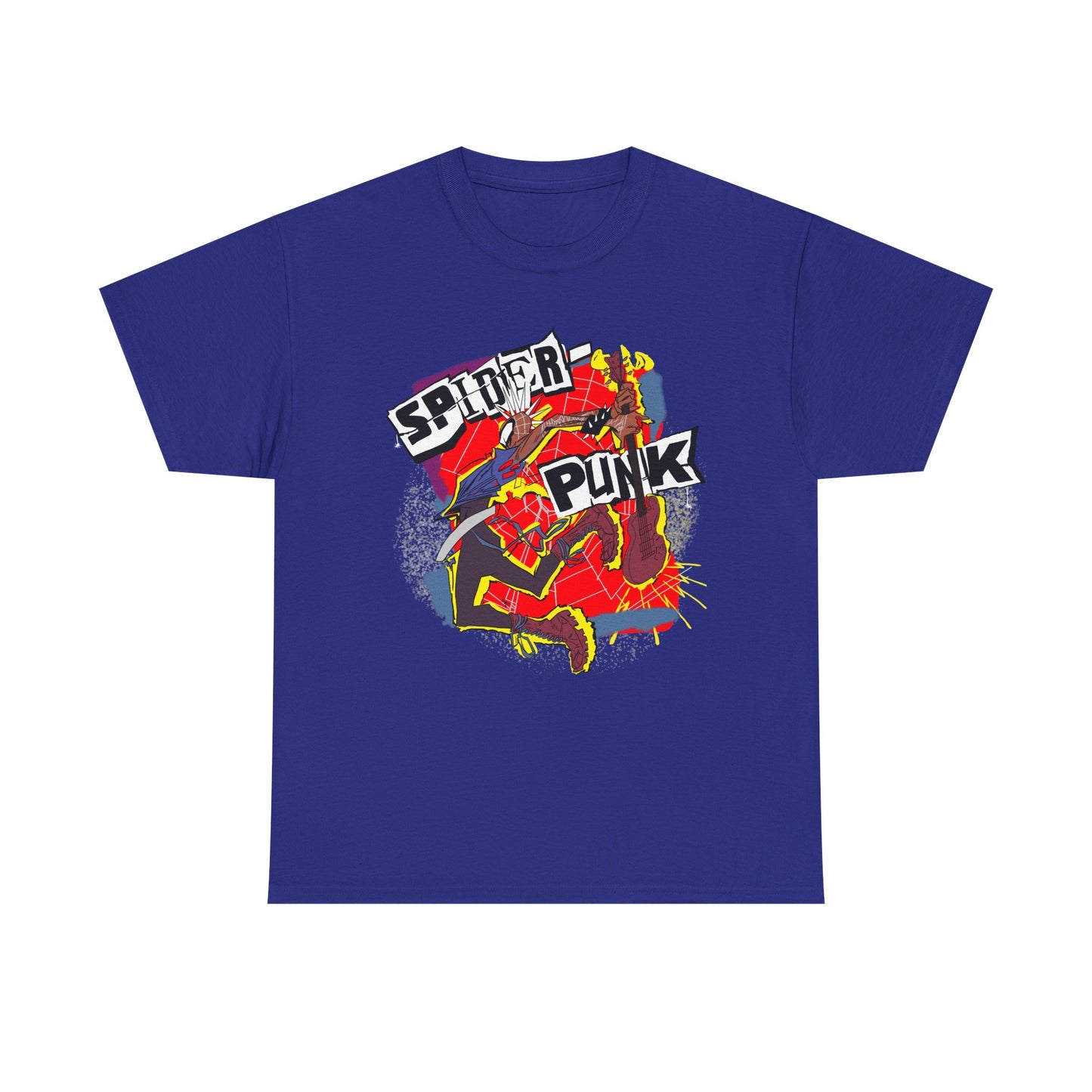Spider Punk Unisex Heavy Cotton Tee - Retro Graphic Tee, Gift for Comic Fans, Casual Wear, Unique Streetwear, Birthday Present