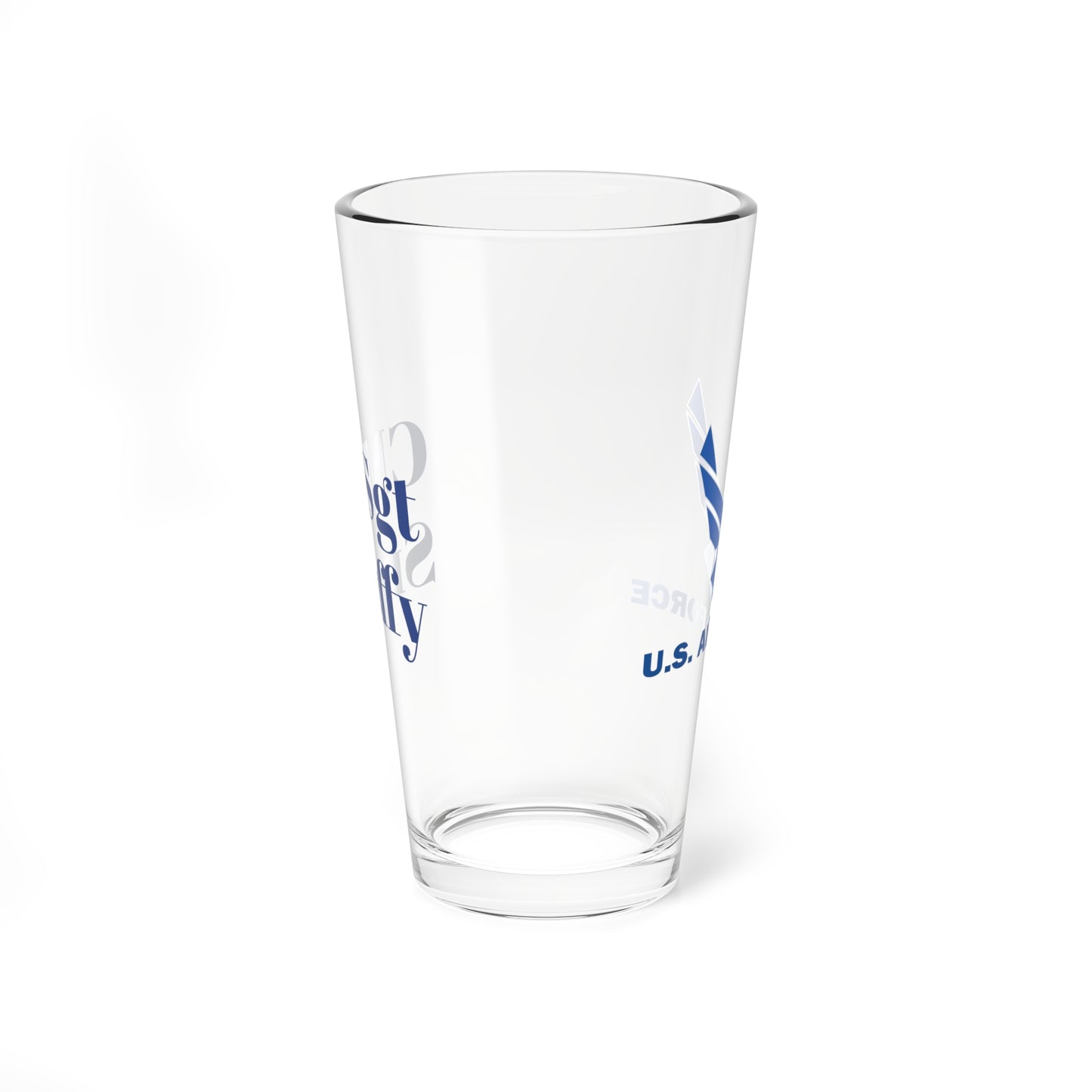 USAF Name and Rank Mixing Glass, 16oz