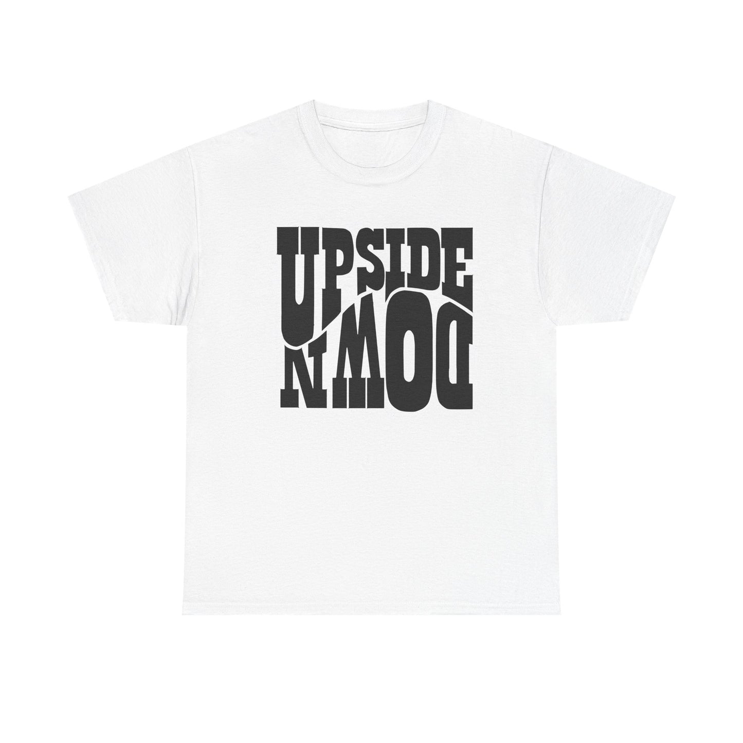 Upside Down Unisex Heavy Cotton Tee - Retro Graphic Tee, Gift for Comic Fans, Casual Wear, Unique Streetwear, Birthday Present
