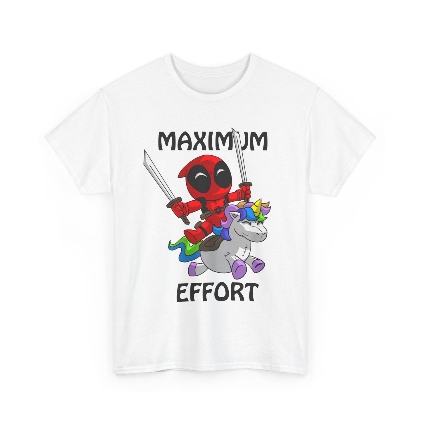 Max Effort Unisex Heavy Cotton Tee - Retro Graphic Tee, Gift for Comic Fans, Casual Wear, Unique Streetwear, Birthday Present