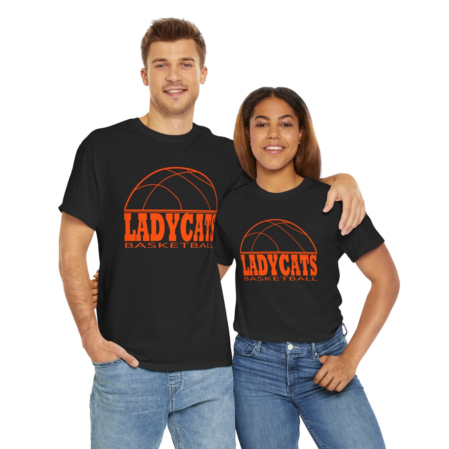 Ladt Cats Bball Unisex Heavy Cotton Tee - Retro Graphic Tee, Gift for Comic Fans, Casual Wear, Unique Streetwear, Birthday Present