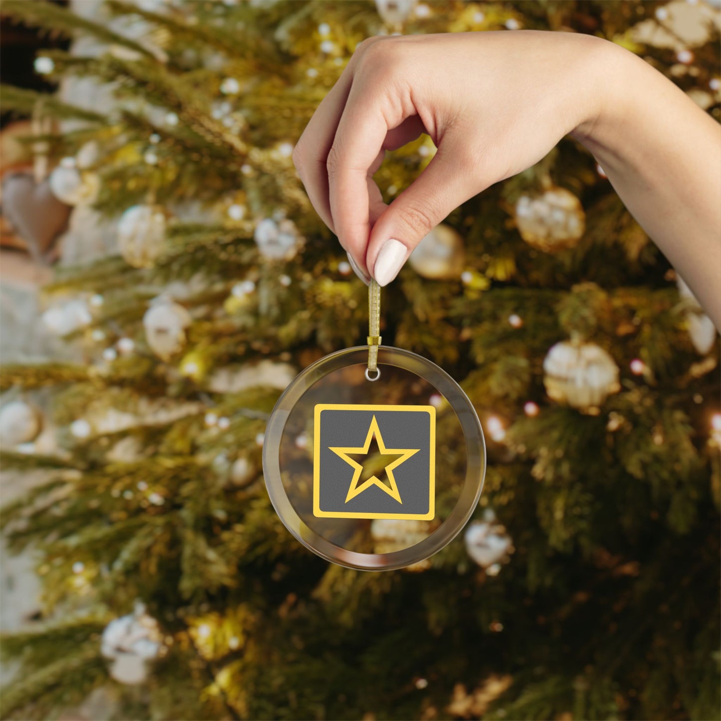 Army Glass Ornament