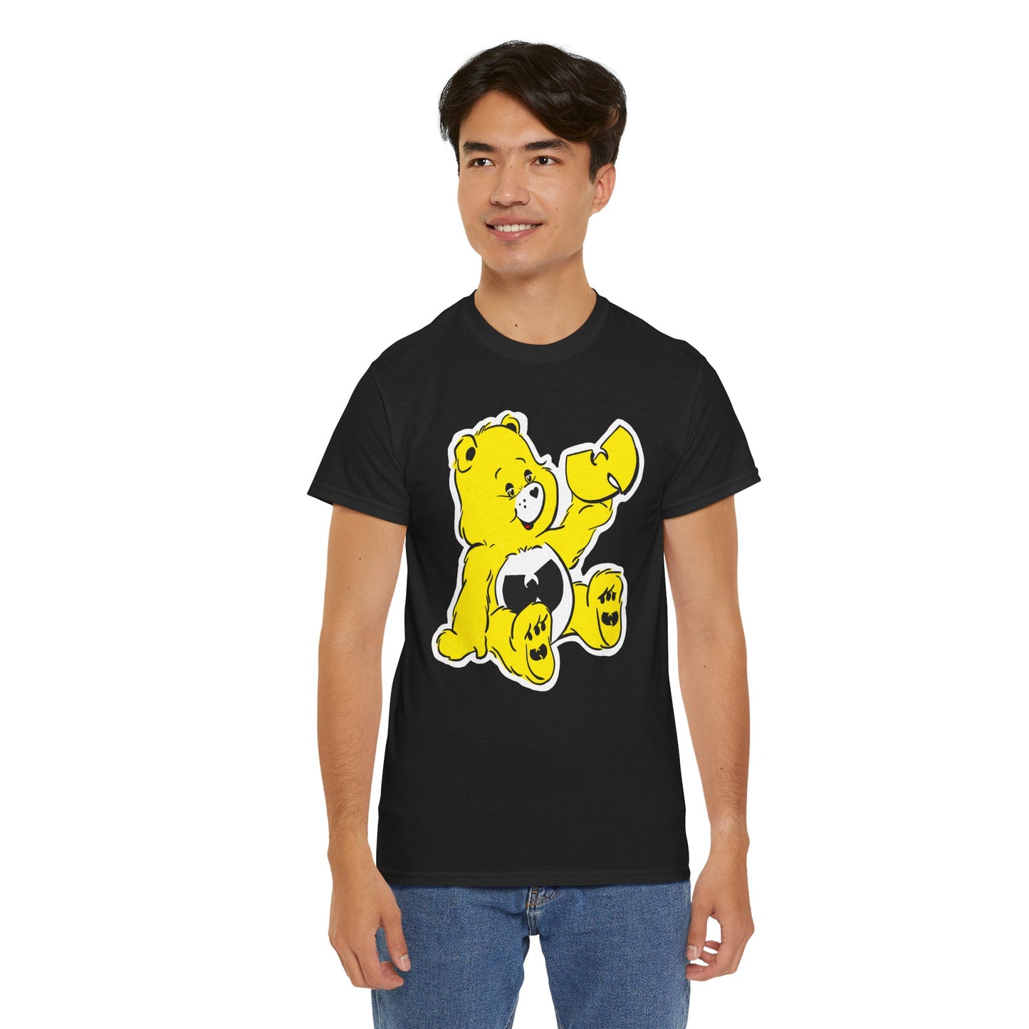 WU bear stare Unisex Heavy Cotton Tee - Retro Graphic Tee, Gift for Comic Fans, Casual Wear, Unique Streetwear, Birthday Present