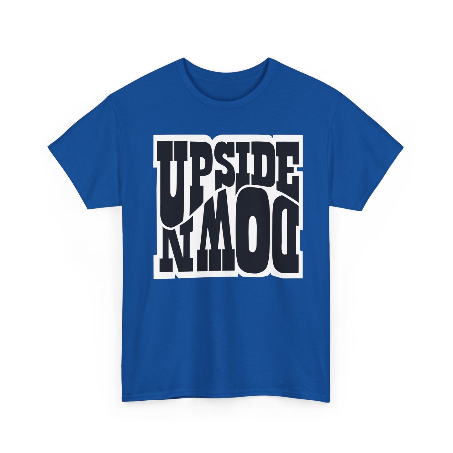 Upside Down Unisex Heavy Cotton Tee - Retro Graphic Tee, Gift for Comic Fans, Casual Wear, Unique Streetwear, Birthday Present