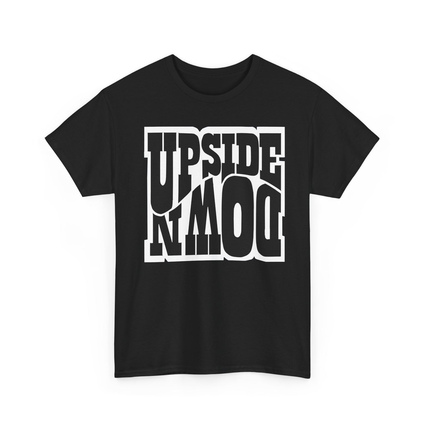 Upside Down Unisex Heavy Cotton Tee - Retro Graphic Tee, Gift for Comic Fans, Casual Wear, Unique Streetwear, Birthday Present