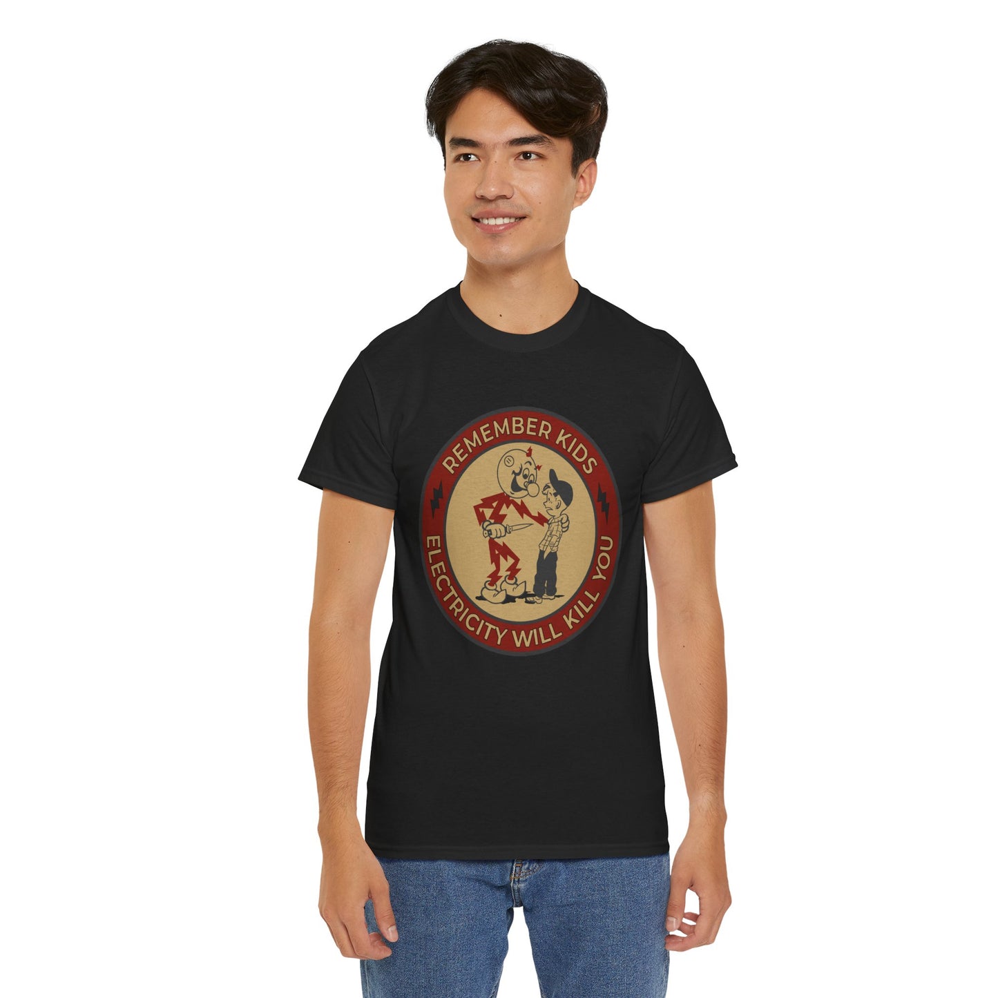 Elctro Shock Unisex Heavy Cotton Tee - Retro Graphic Tee, Gift for Comic Fans, Casual Wear, Unique Streetwear, Birthday Present
