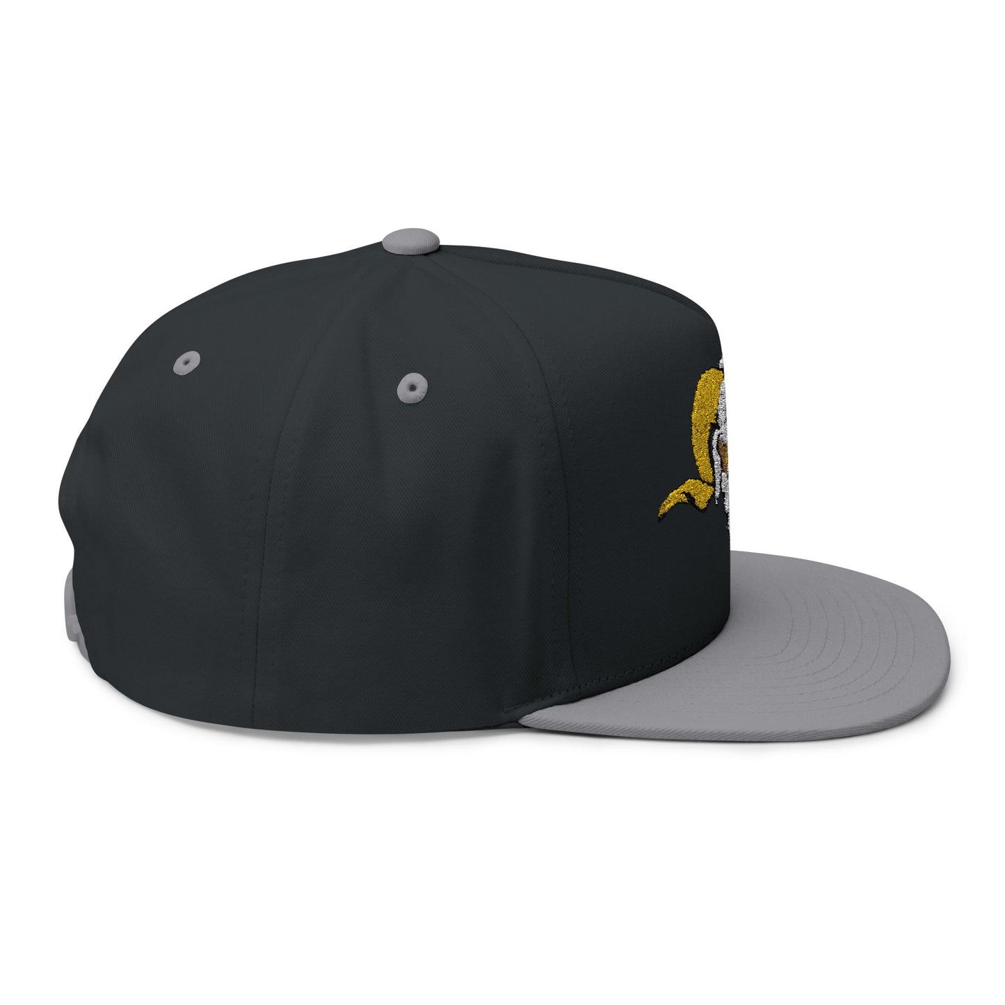 Embroidered Flat Bill Cap with Bold Ram Design, Adjustable Cap, Gift for Sports Fans, Streetwear Style, Perfect for Every Season