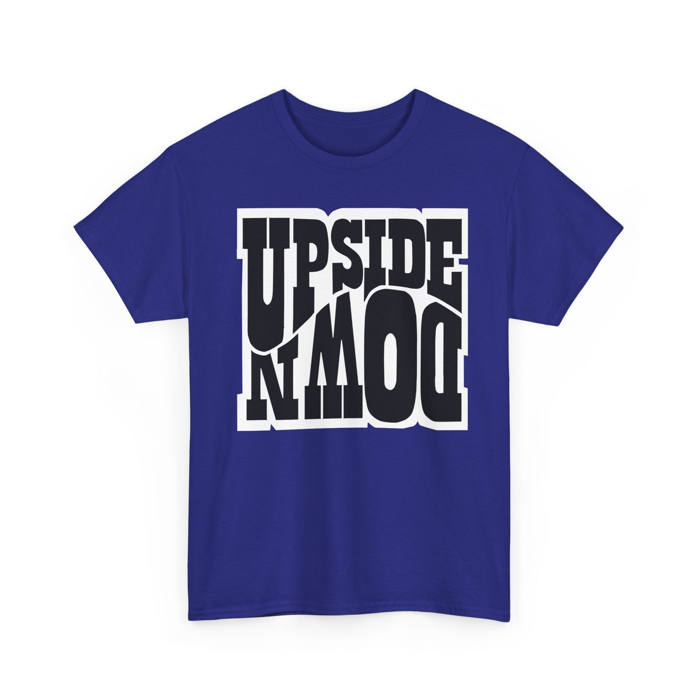 Upside Down Unisex Heavy Cotton Tee - Retro Graphic Tee, Gift for Comic Fans, Casual Wear, Unique Streetwear, Birthday Present
