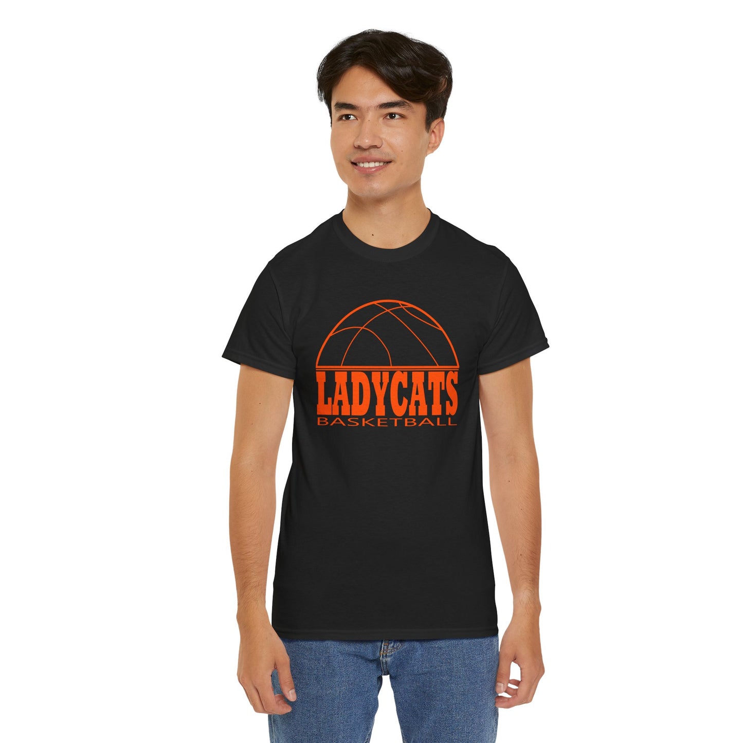 Ladt Cats Bball Unisex Heavy Cotton Tee - Retro Graphic Tee, Gift for Comic Fans, Casual Wear, Unique Streetwear, Birthday Present