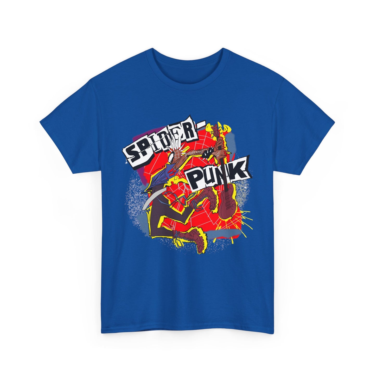 Spider Punk Unisex Heavy Cotton Tee - Retro Graphic Tee, Gift for Comic Fans, Casual Wear, Unique Streetwear, Birthday Present