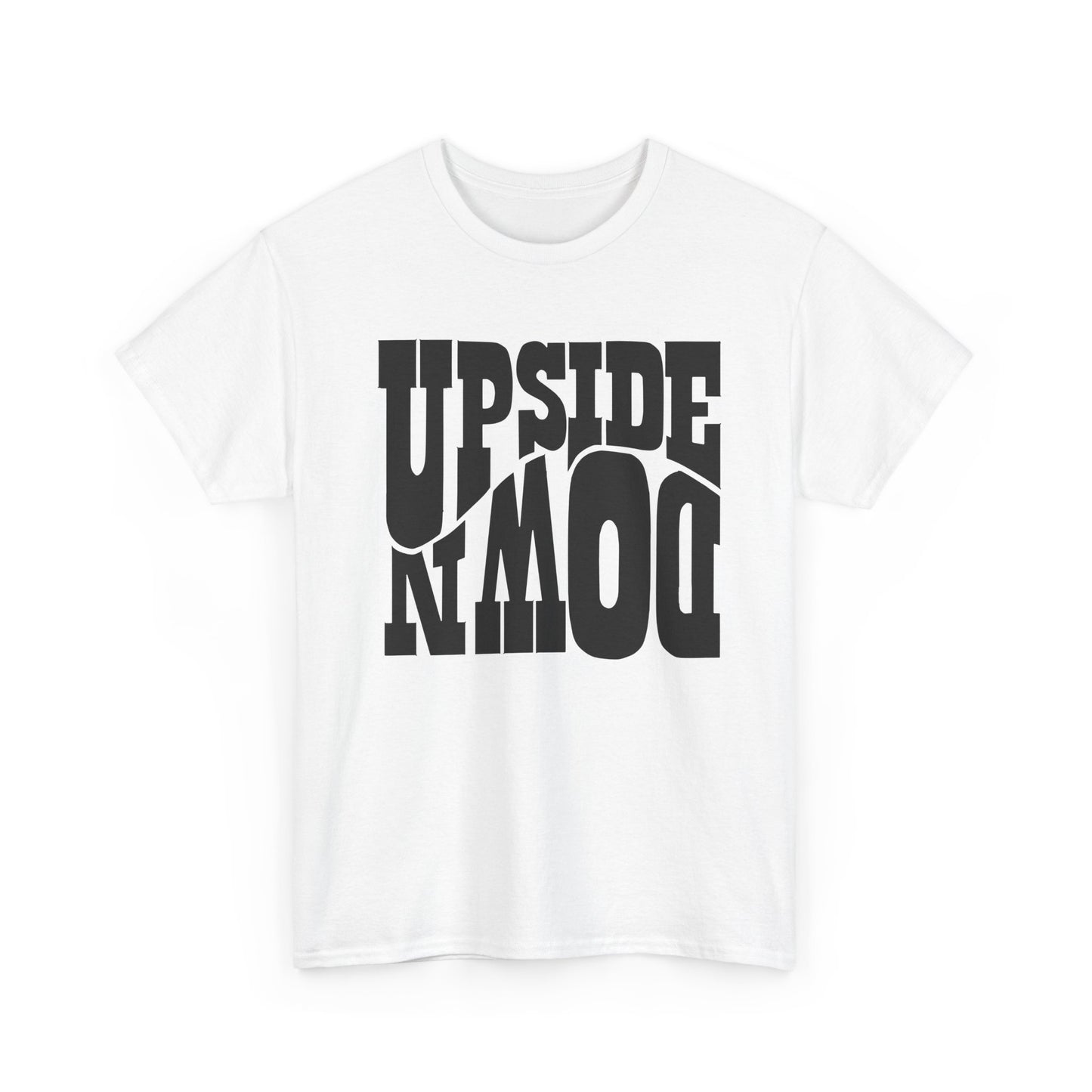 Upside Down Unisex Heavy Cotton Tee - Retro Graphic Tee, Gift for Comic Fans, Casual Wear, Unique Streetwear, Birthday Present