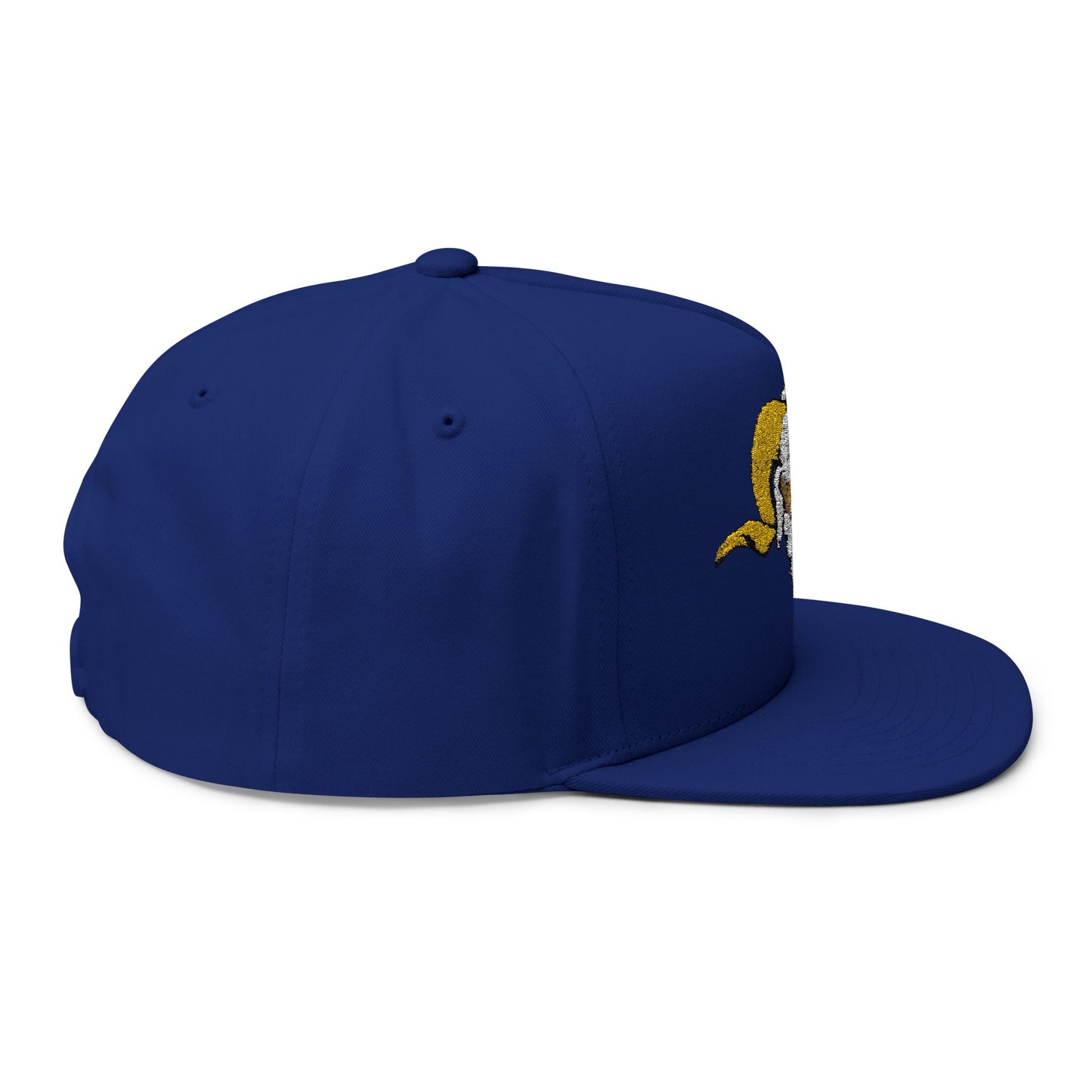 Embroidered Flat Bill Cap with Bold Ram Design, Adjustable Cap, Gift for Sports Fans, Streetwear Style, Perfect for Every Season