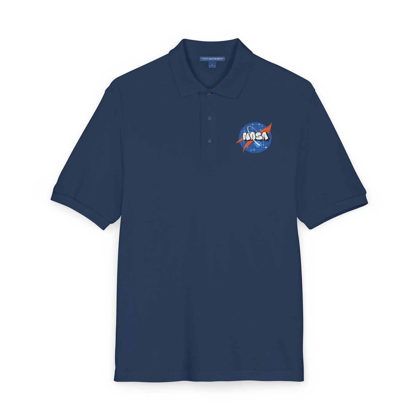 Embroidered NASA Logo Polo Shirt — Classic Space Graphic Polo