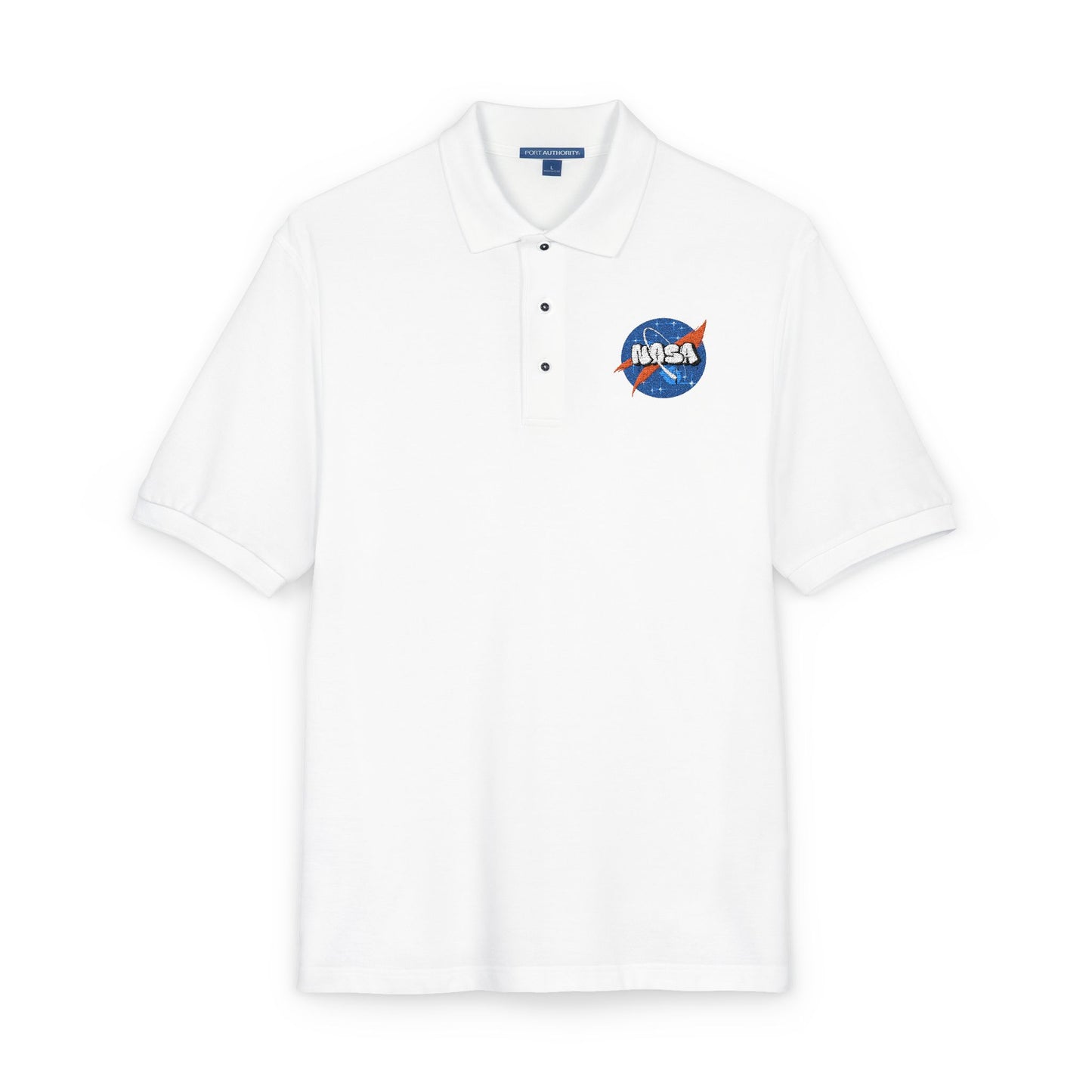 Embroidered NASA Logo Polo Shirt — Classic Space Graphic Polo