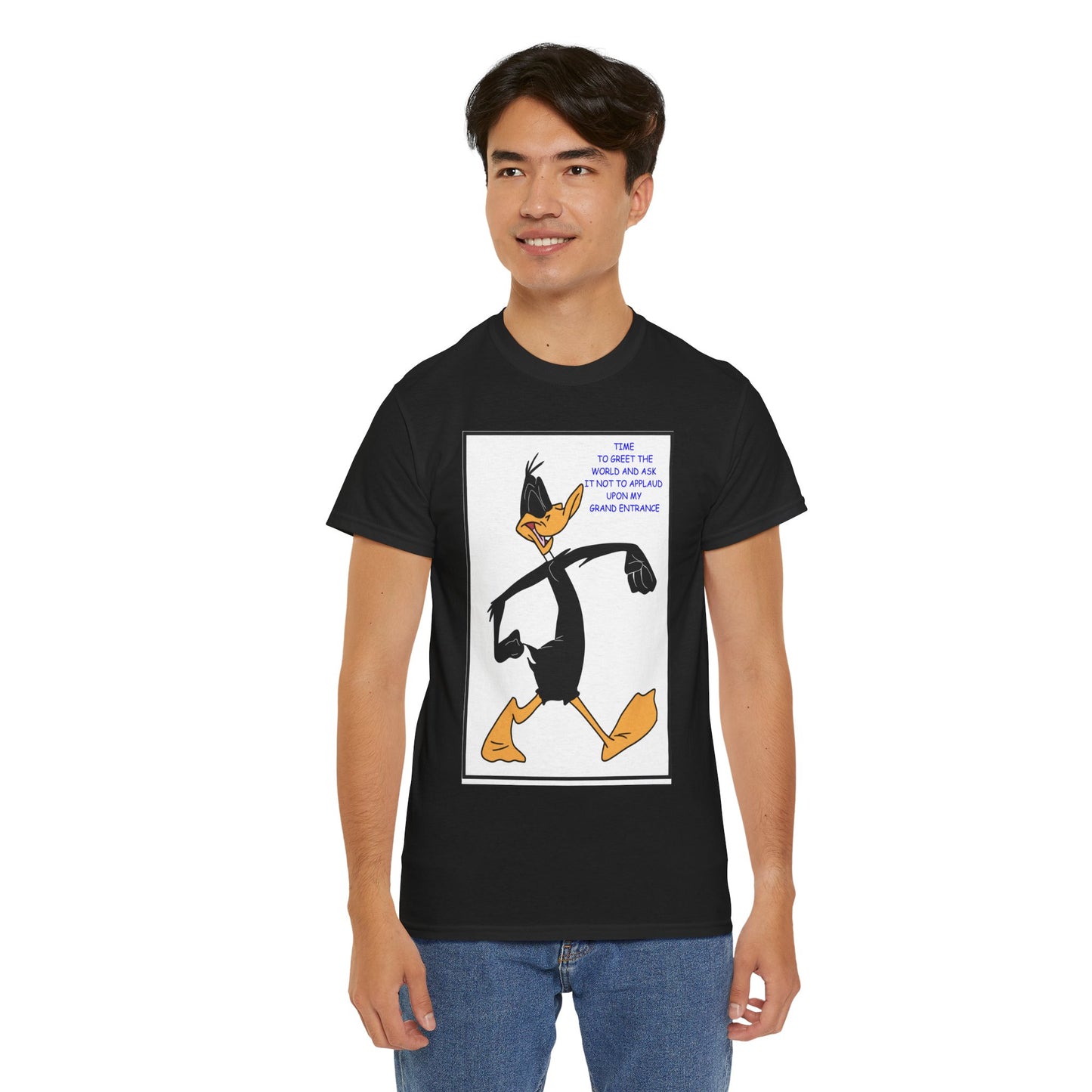 Daffy Clap Unisex Heavy Cotton Tee - Retro Graphic Tee, Gift for Comic Fans, Casual Wear, Unique Streetwear, Birthday Present