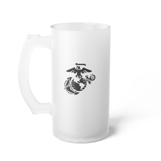 USMC Frosted Glass Beer Mug