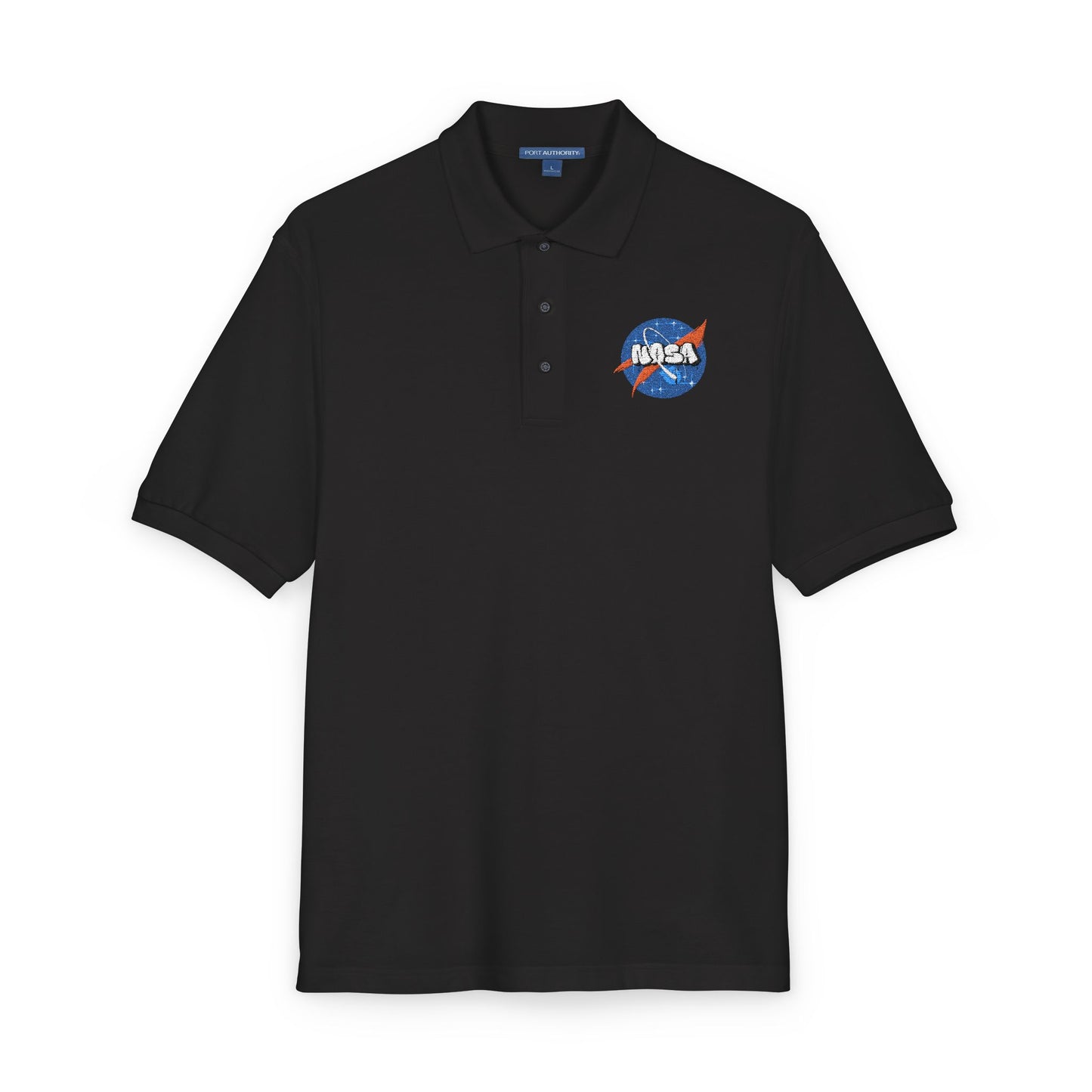 Embroidered NASA Logo Polo Shirt — Classic Space Graphic Polo