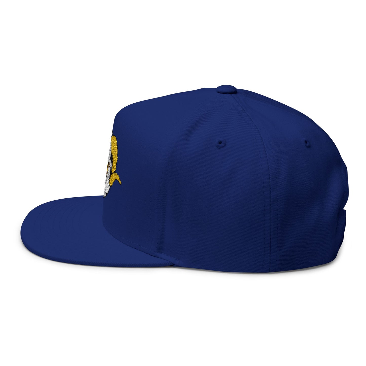 Embroidered Flat Bill Cap with Bold Ram Design, Adjustable Cap, Gift for Sports Fans, Streetwear Style, Perfect for Every Season