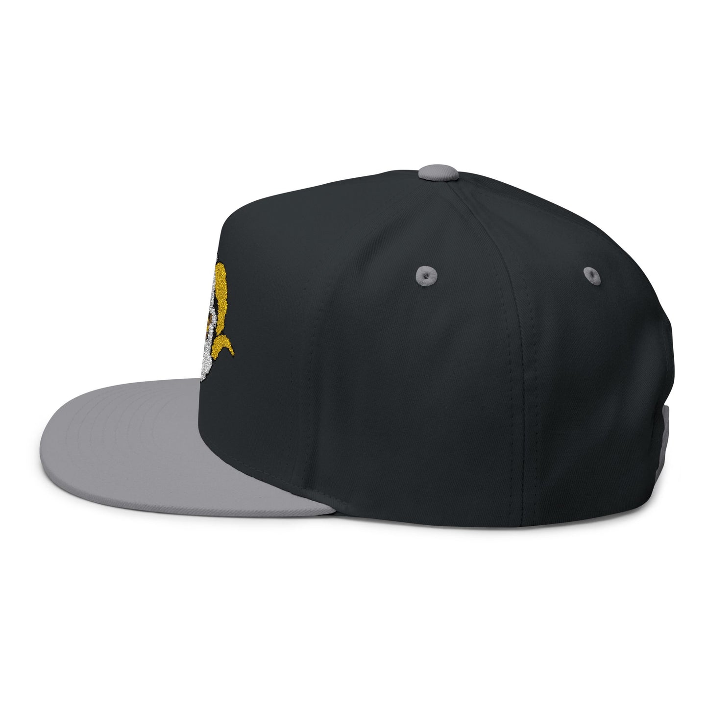 Embroidered Flat Bill Cap with Bold Ram Design, Adjustable Cap, Gift for Sports Fans, Streetwear Style, Perfect for Every Season