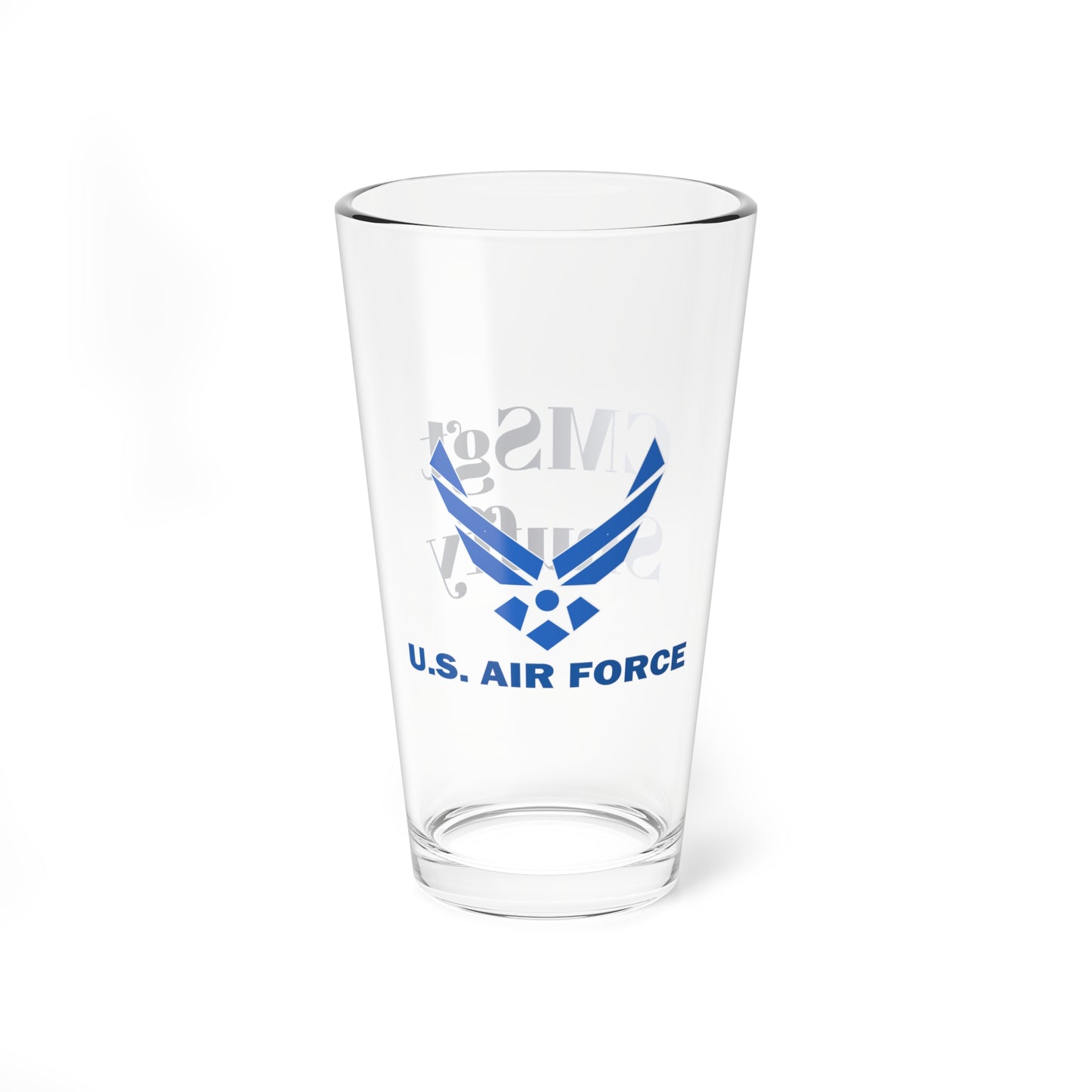 USAF Name and Rank Mixing Glass, 16oz