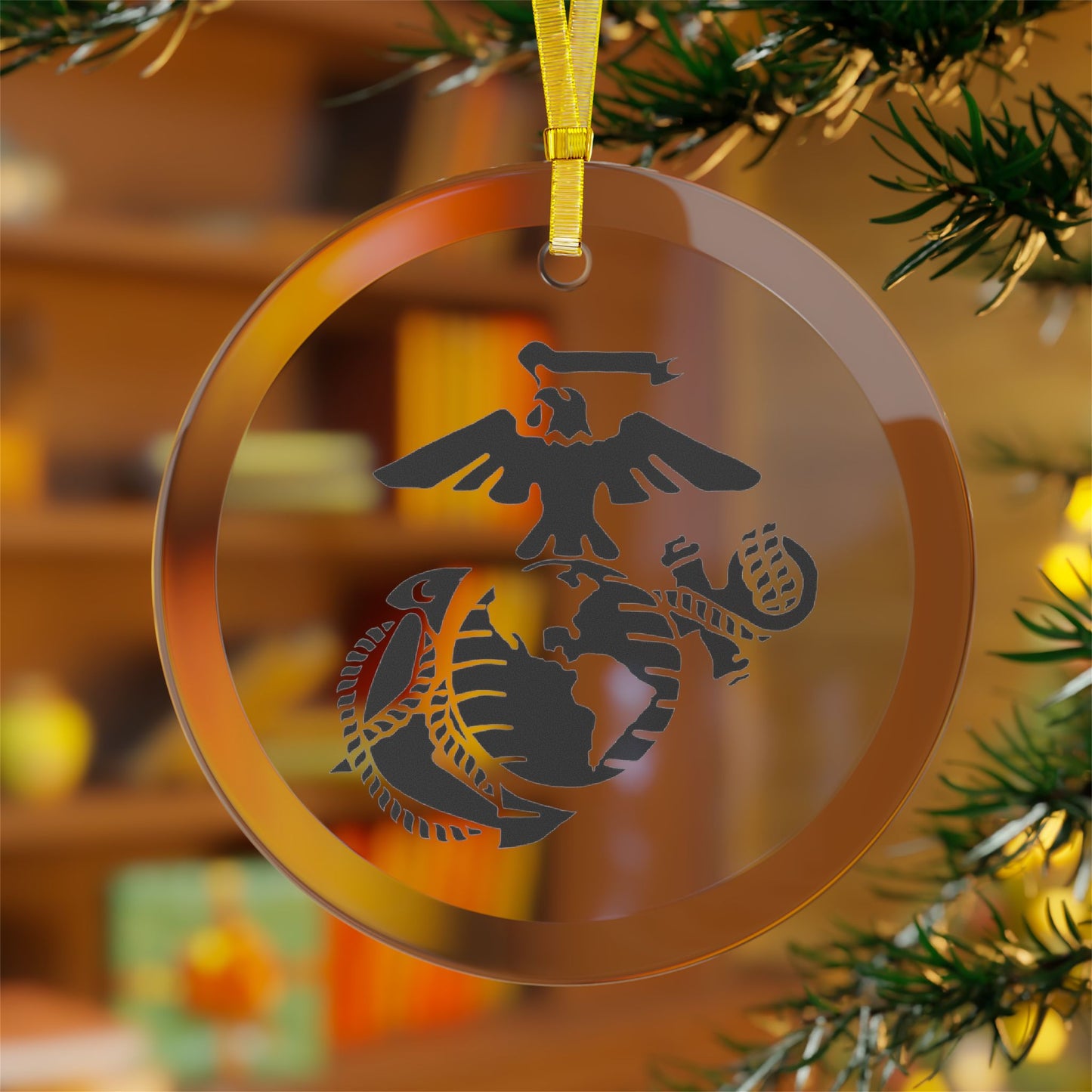 USMC Glass Ornaments