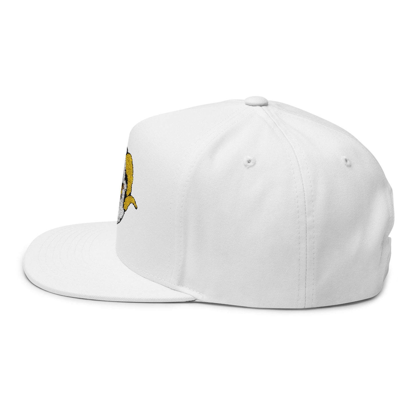 Embroidered Flat Bill Cap with Bold Ram Design, Adjustable Cap, Gift for Sports Fans, Streetwear Style, Perfect for Every Season