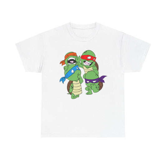 Turtle Power Unisex Heavy Cotton Tee - Retro Graphic Tee, Gift for Comic Fans, Casual Wear, Unique Streetwear, Birthday Present