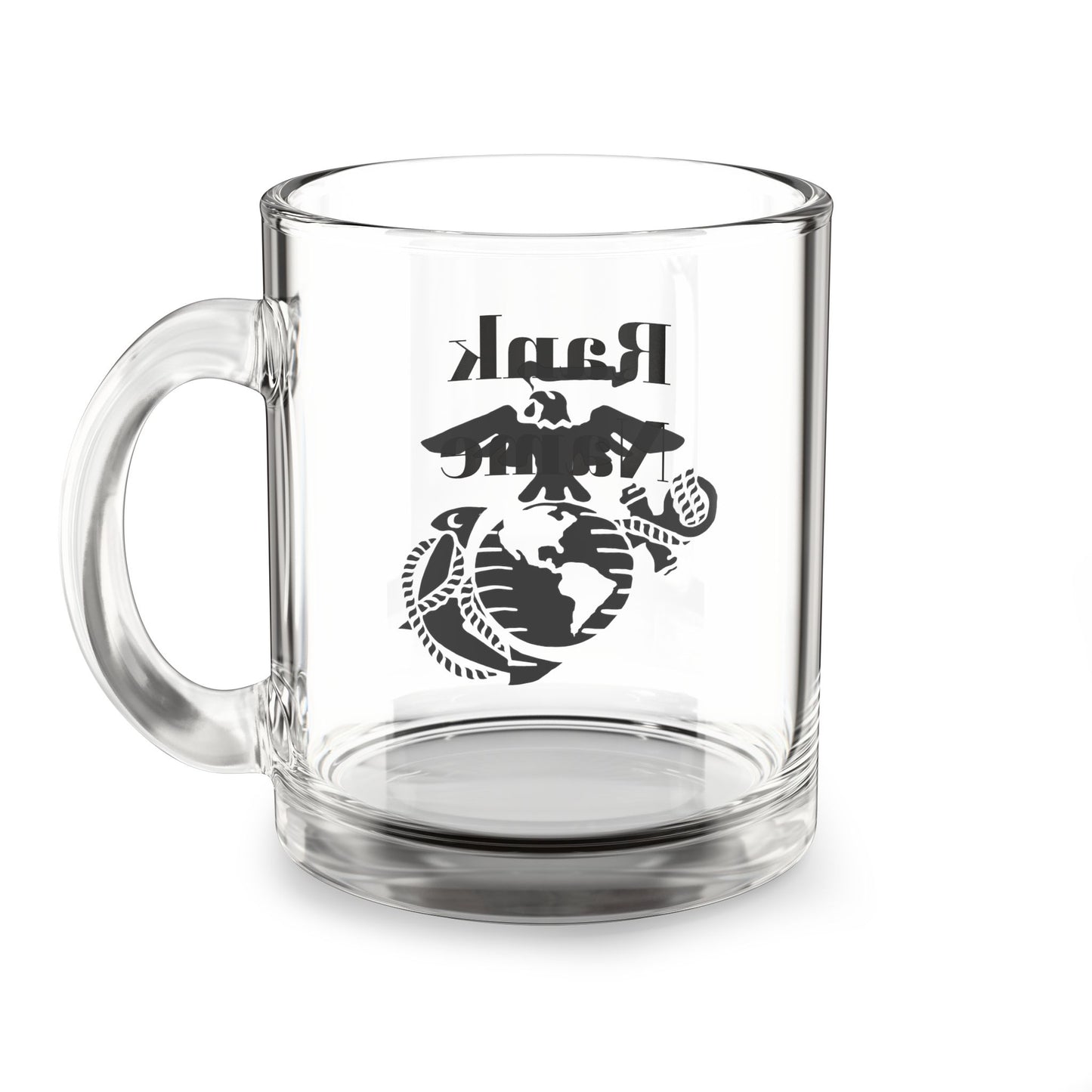 USMC morning Coffee Personalized Glass Mug - 10oz