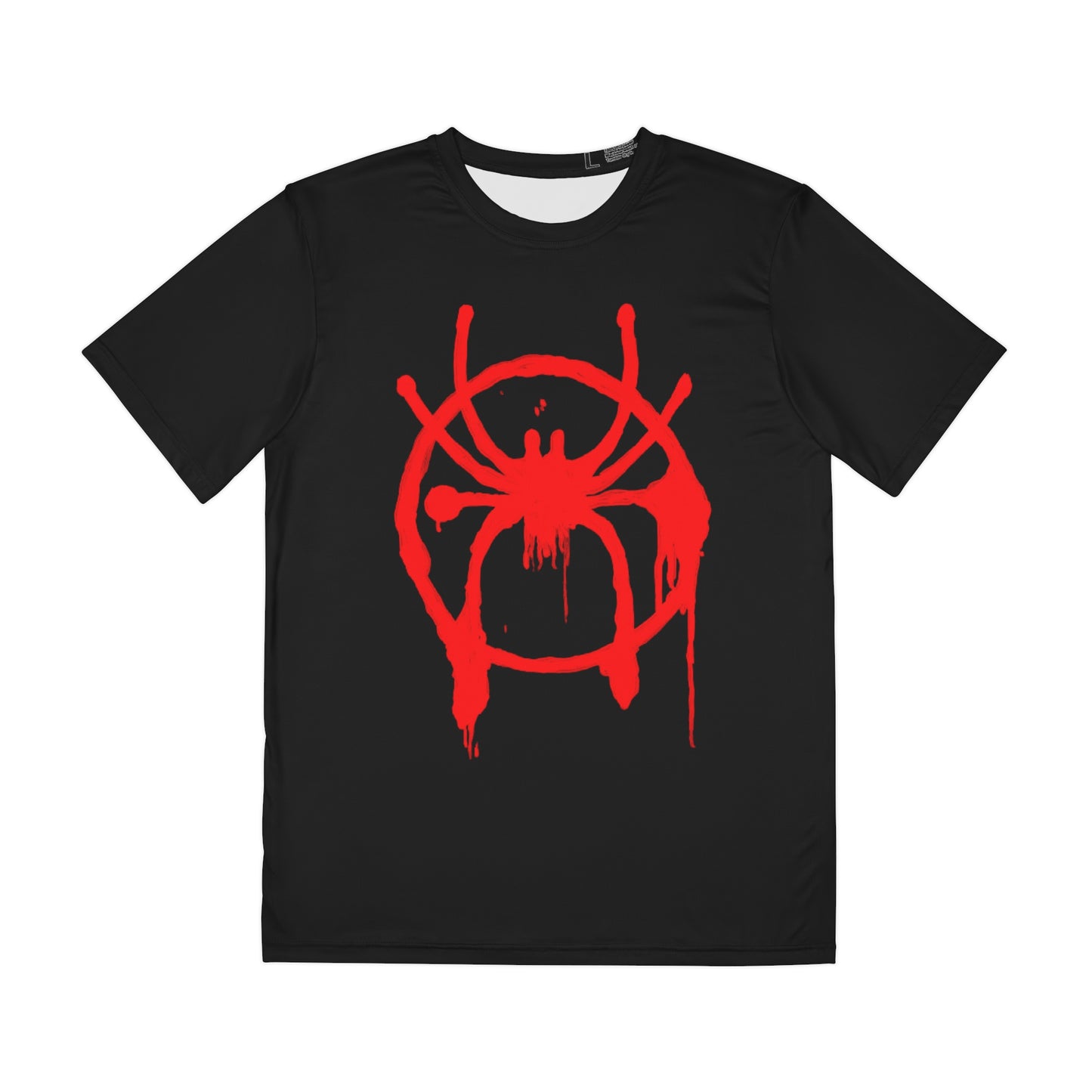 Spider Graffiti Tee — Red Drip Spider Logo Men's Polyester Shirt