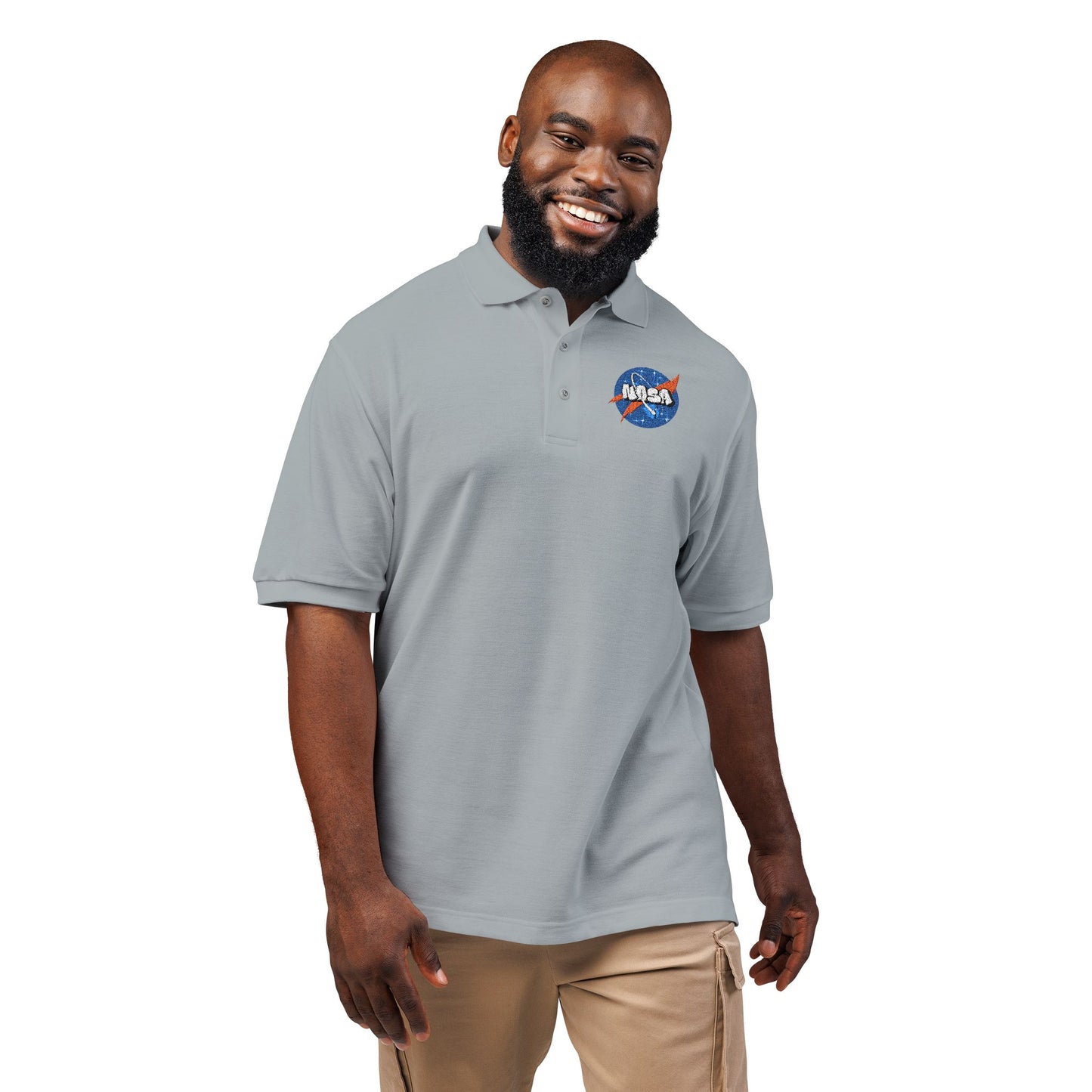 Embroidered NASA Logo Polo Shirt — Classic Space Graphic Polo