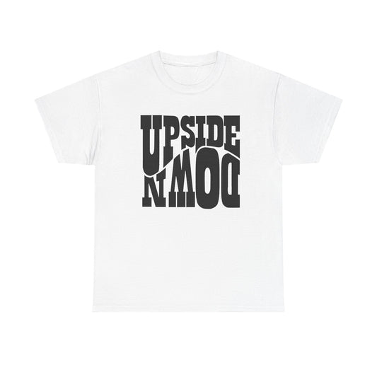 Upside Down Unisex Heavy Cotton Tee - Retro Graphic Tee, Gift for Comic Fans, Casual Wear, Unique Streetwear, Birthday Present