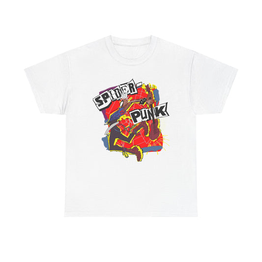 Spider Punk Unisex Heavy Cotton Tee - Retro Graphic Tee, Gift for Comic Fans, Casual Wear, Unique Streetwear, Birthday Present