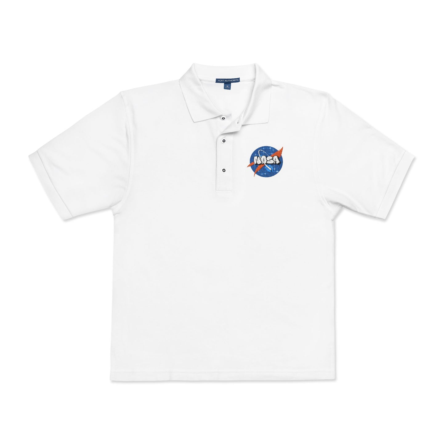 Embroidered NASA Logo Polo Shirt — Classic Space Graphic Polo