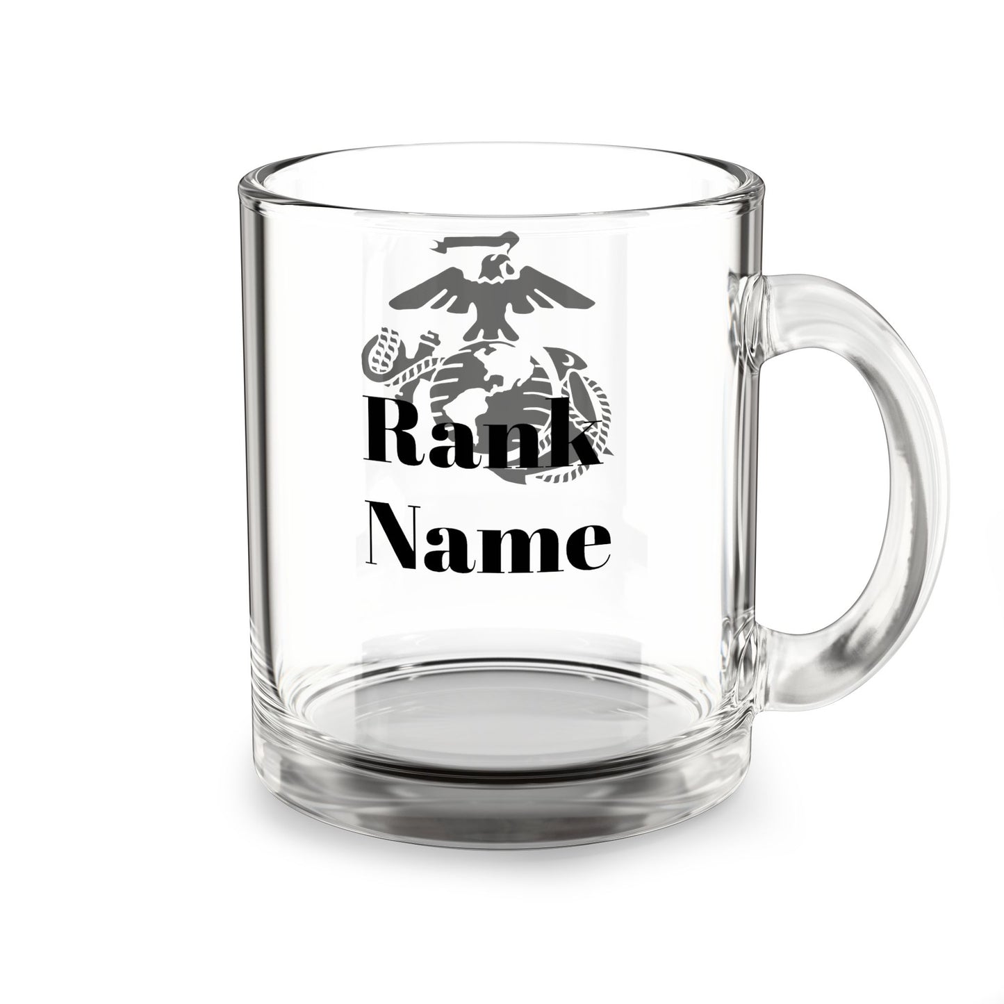 USMC morning Coffee Personalized Glass Mug - 10oz