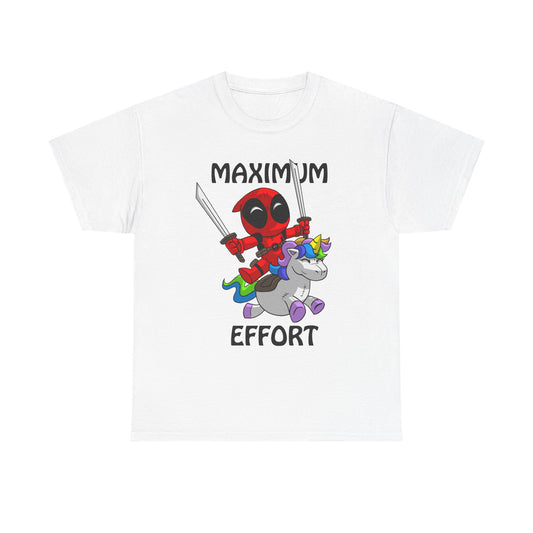 Max Effort Unisex Heavy Cotton Tee - Retro Graphic Tee, Gift for Comic Fans, Casual Wear, Unique Streetwear, Birthday Present