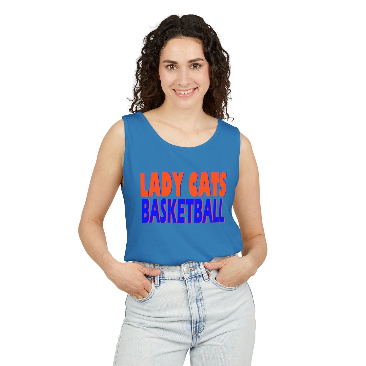 Lady Cats Basketball Tank Top, Unisex Athletic Tee for Sports Fans, Team Spirit Wear, Summer Sports Apparel, Gift for Athletes