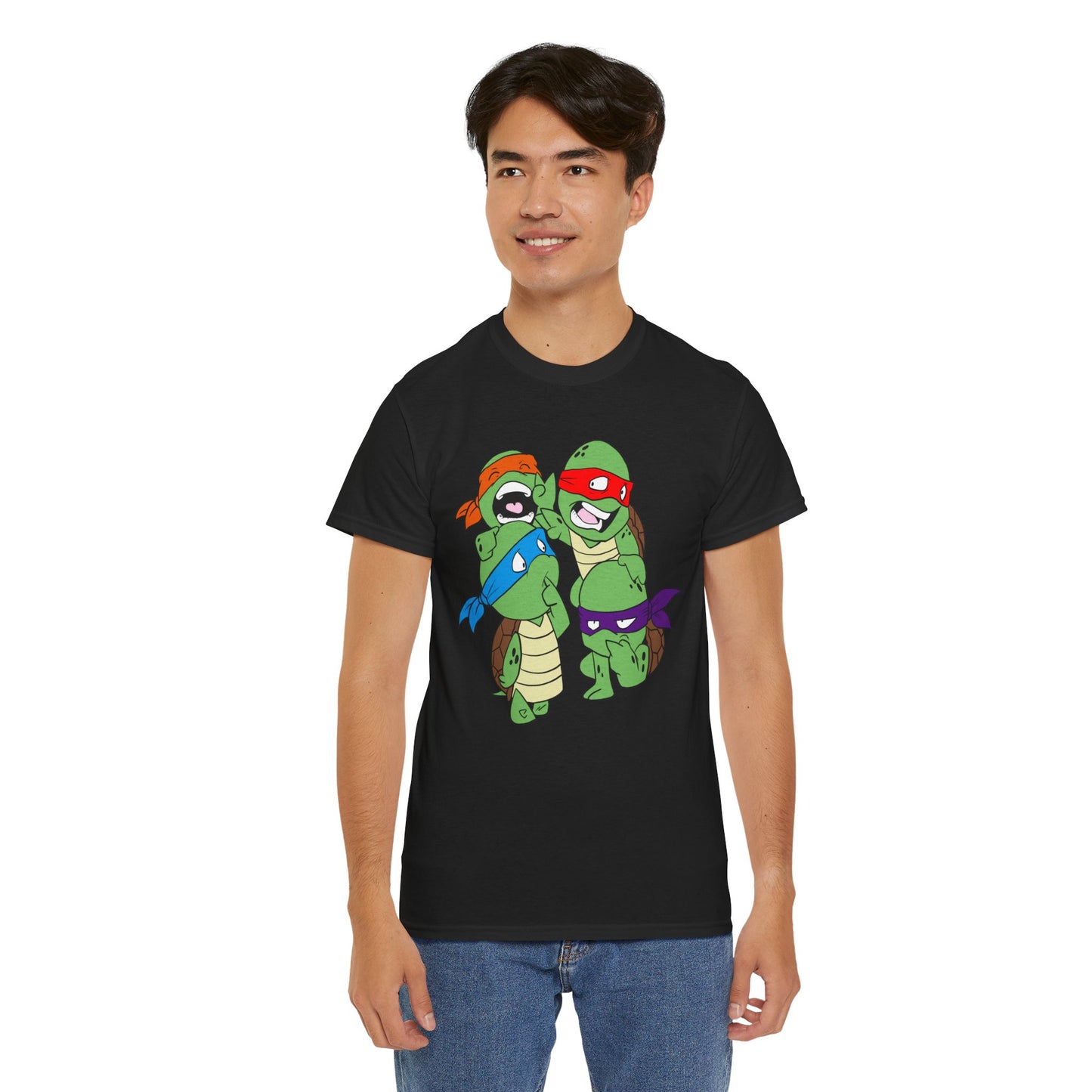 Turtle Power Unisex Heavy Cotton Tee - Retro Graphic Tee, Gift for Comic Fans, Casual Wear, Unique Streetwear, Birthday Present
