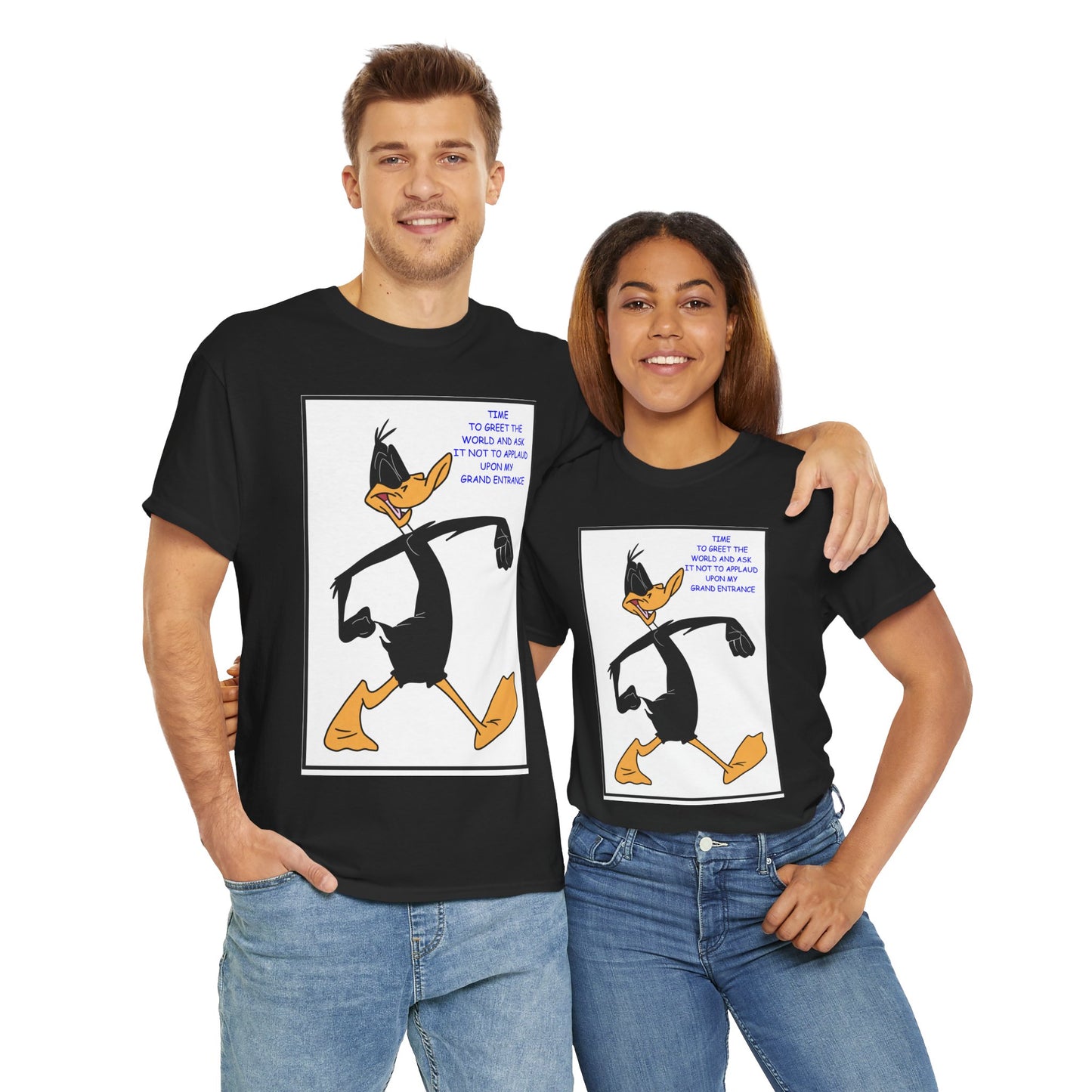 Daffy Clap Unisex Heavy Cotton Tee - Retro Graphic Tee, Gift for Comic Fans, Casual Wear, Unique Streetwear, Birthday Present